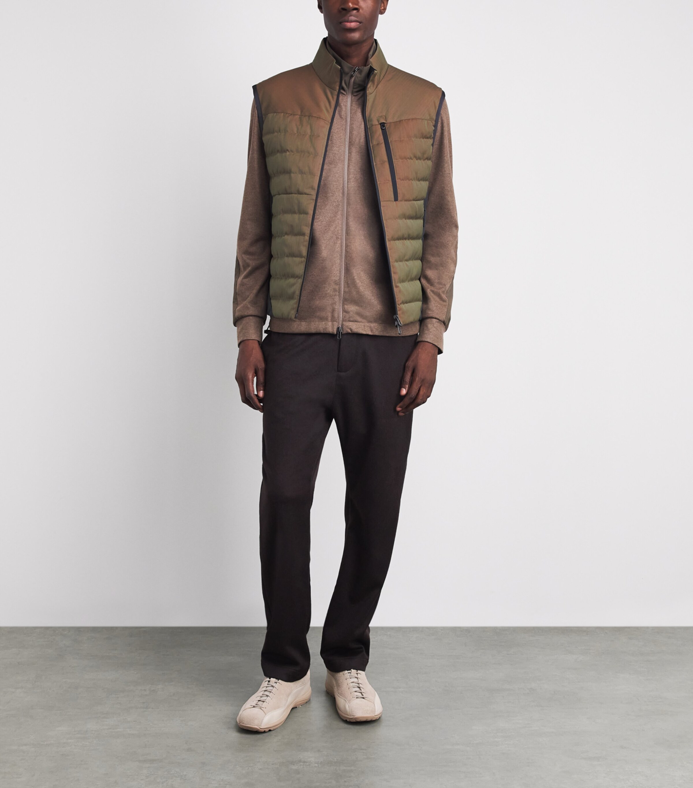Sease Mens Wool-Blend Intrepid Down Gilet Iridscent Desert Image 2