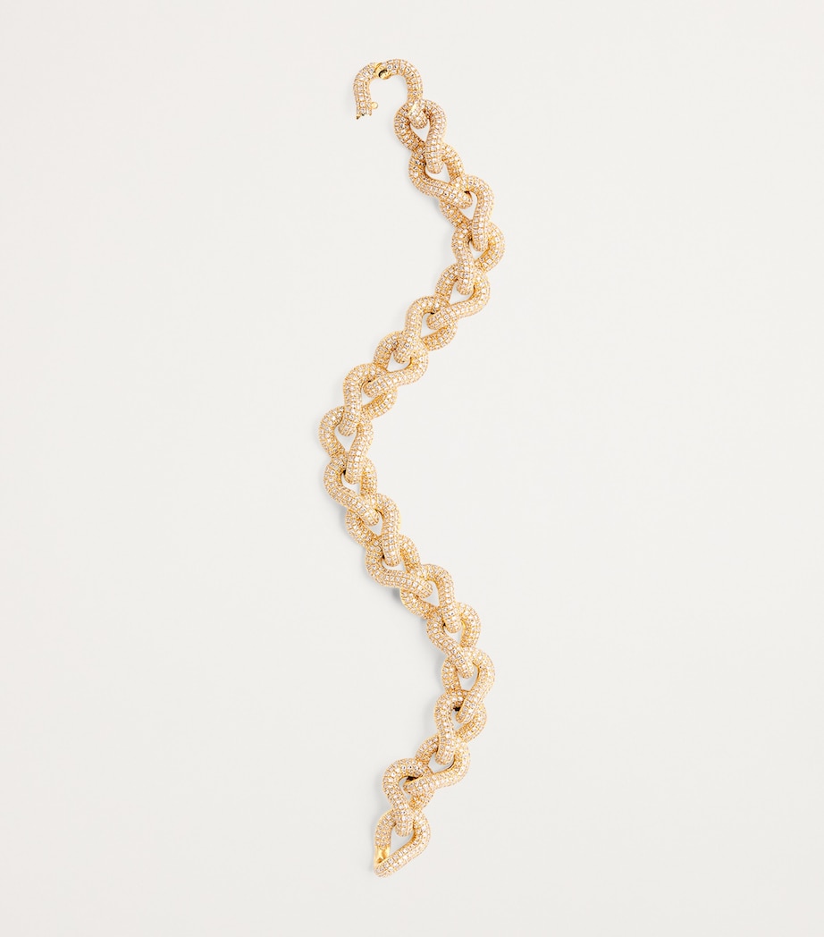 Yellow Gold and Diamond Pavé Link Bracelet YELLOW GOLD Image 5