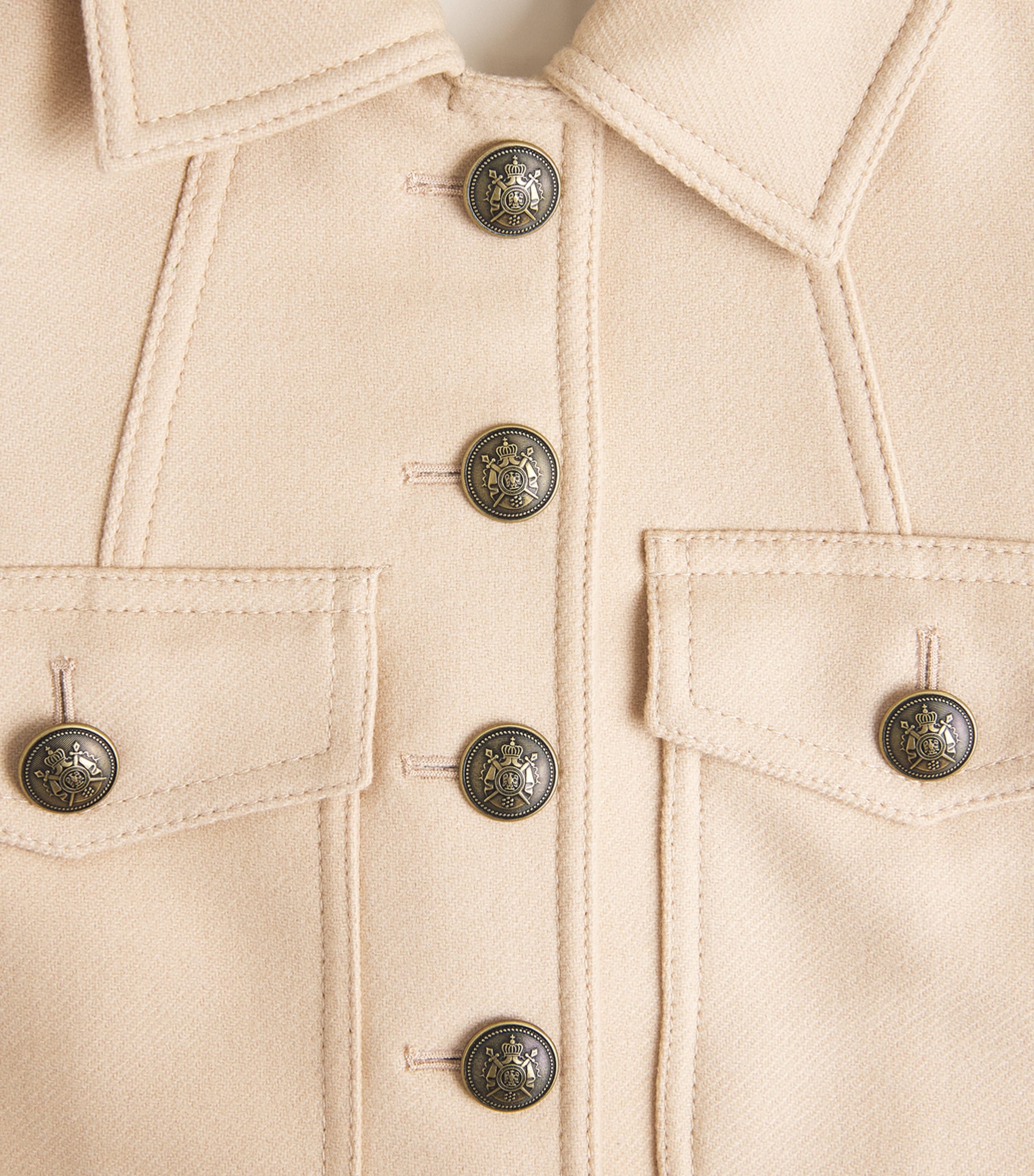 ME+EM Womens Wool-Blend Military Jacket Pale Stone Image 6