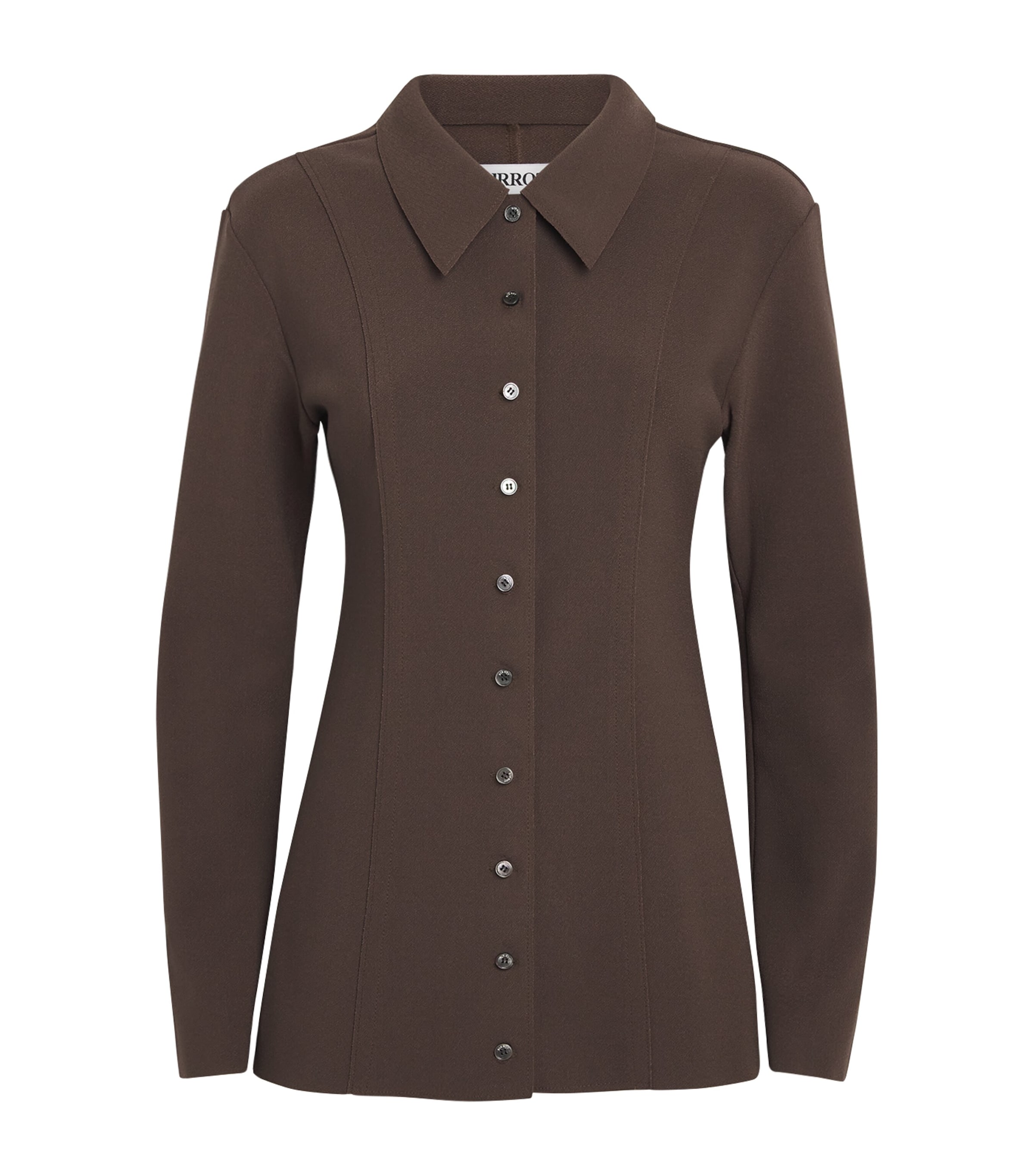 Birrot Womens Lay 2 Fitted Shirt Cocoa Brown Image 1