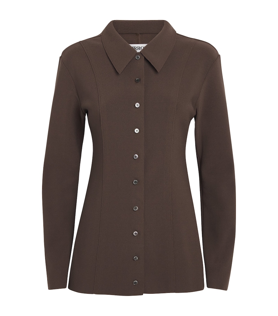 Birrot Womens Lay 2 Fitted Shirt Cocoa Brown Image 1