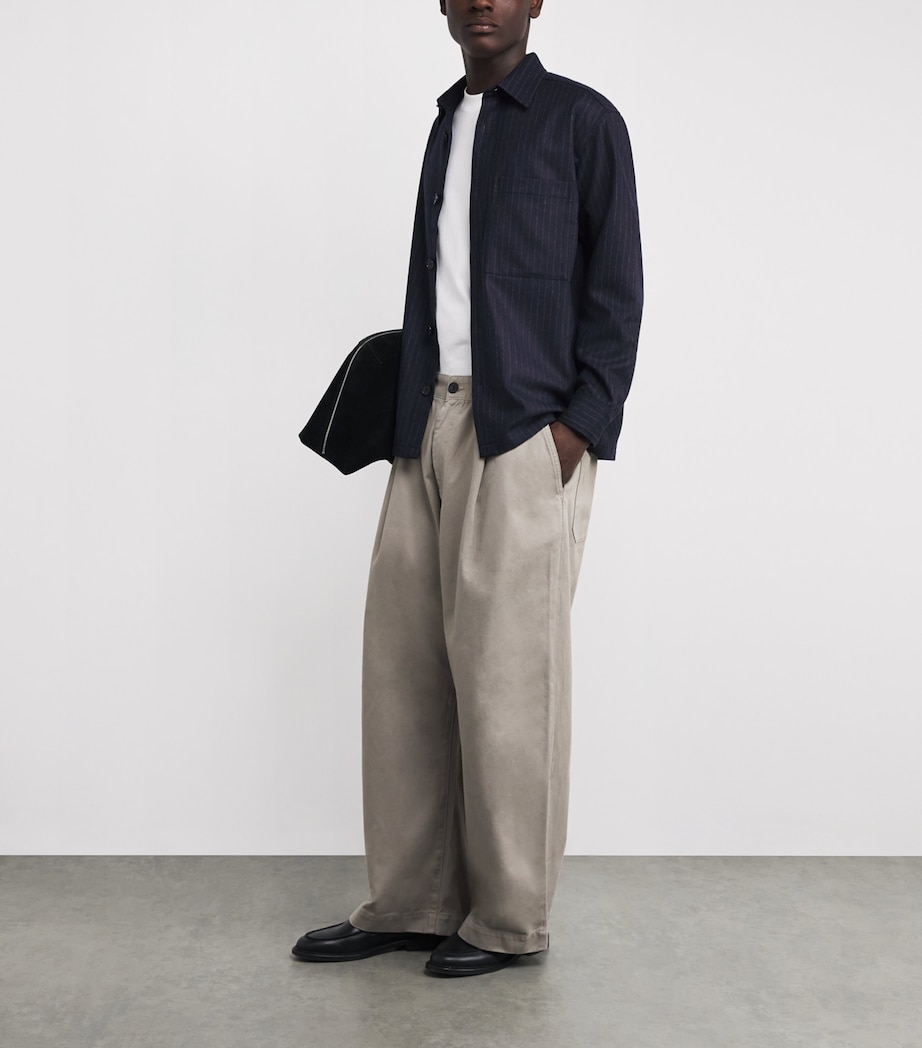 Wool-Blend Stripe Overshirt NAVY STRIPE Image 2