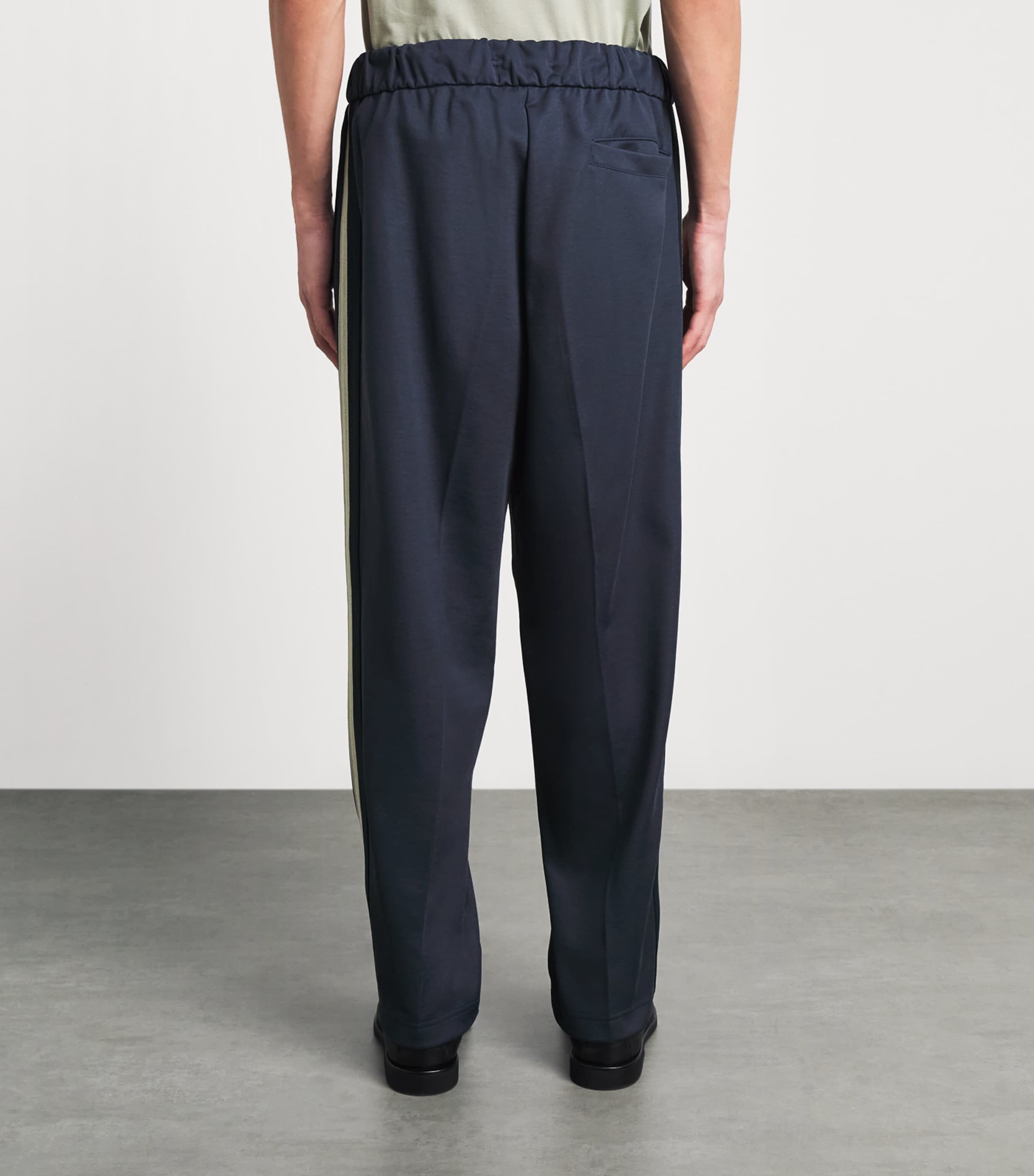 Fred Perry Mens Two-Tone Mesh Tape Sweatpants Dark Airforce Image 5