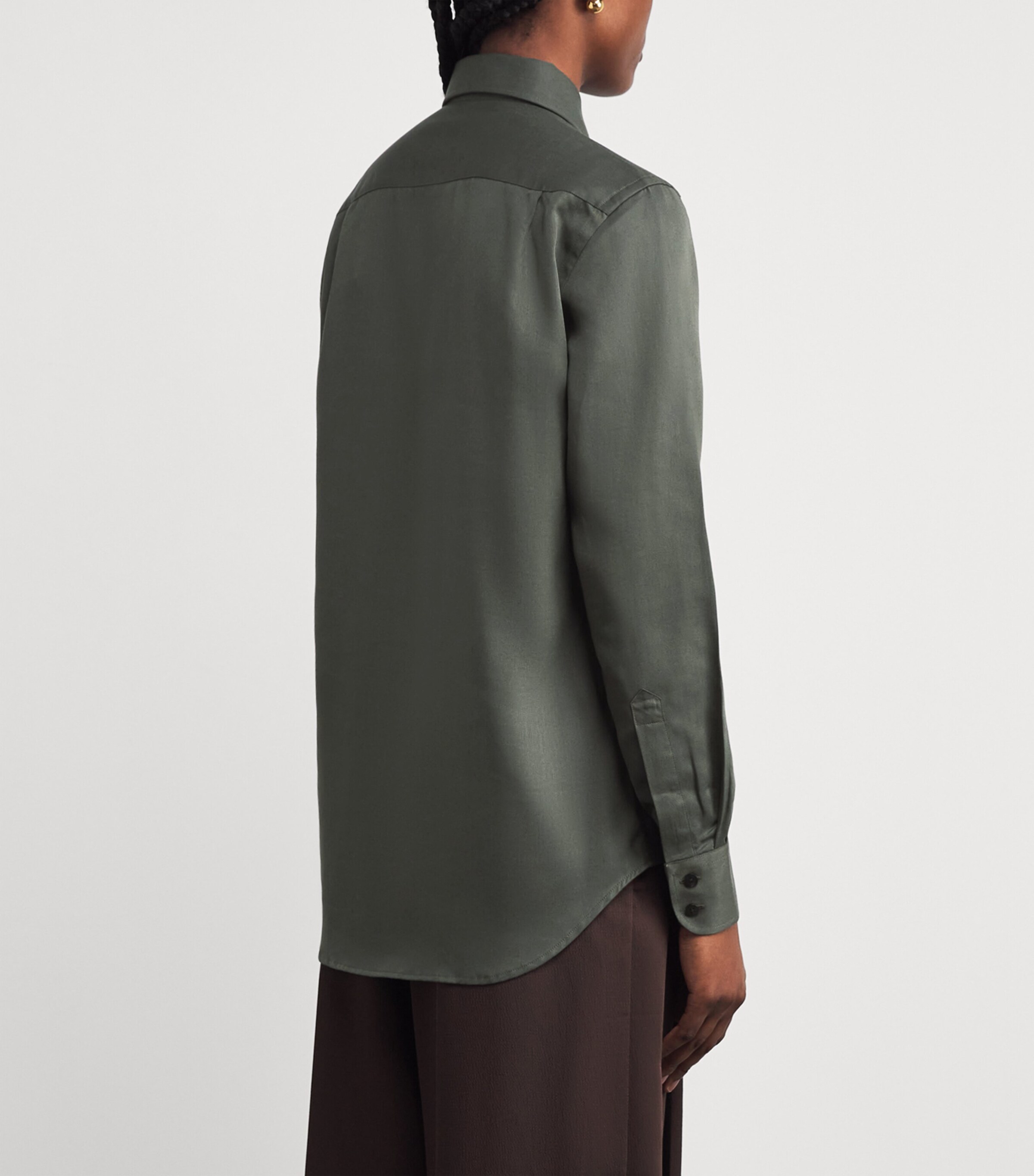 Cotton Oxford Boyfriend Shirt KHAKI Image 4