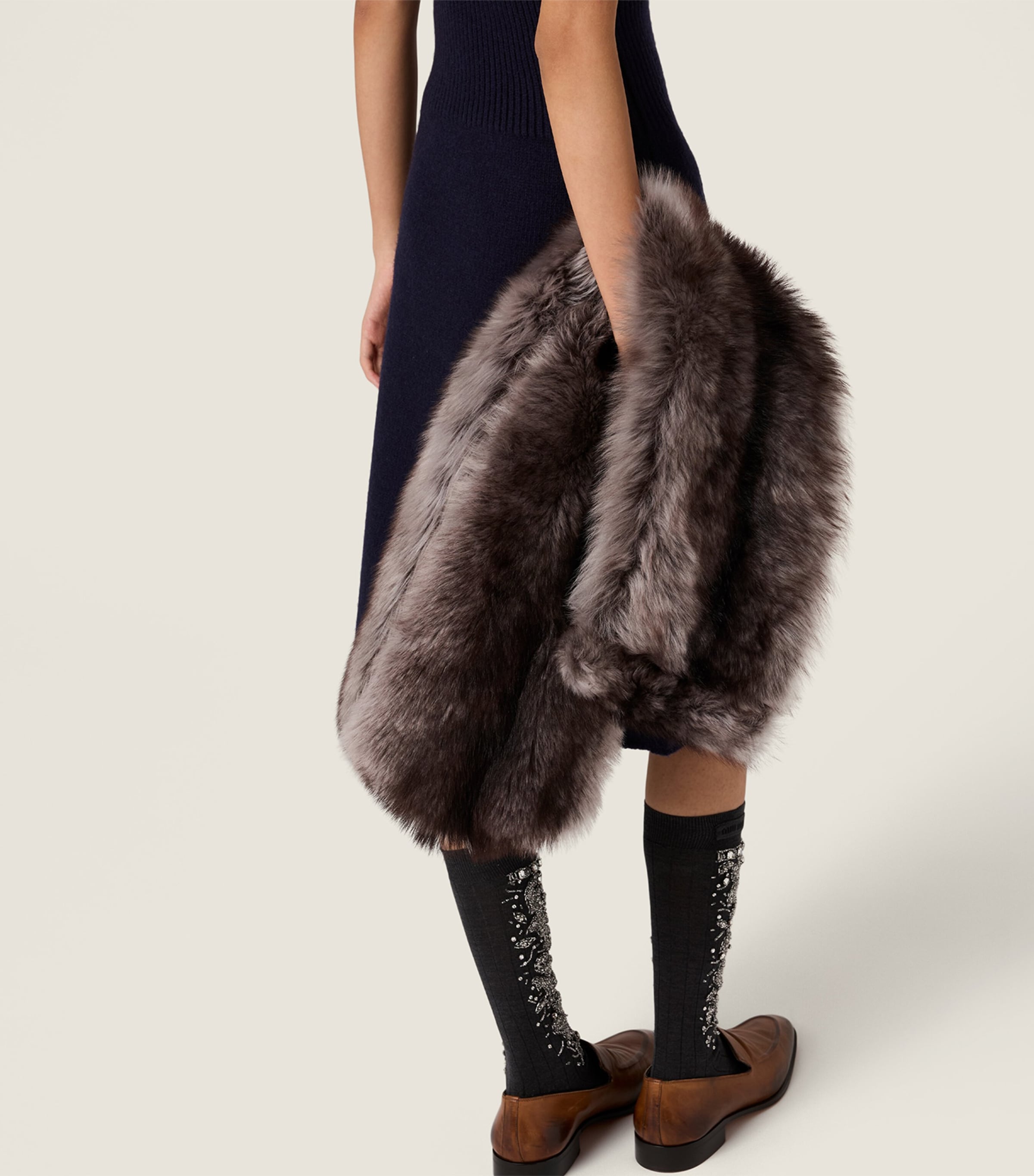 Wool Knit Midi Dress F0008 Image 6