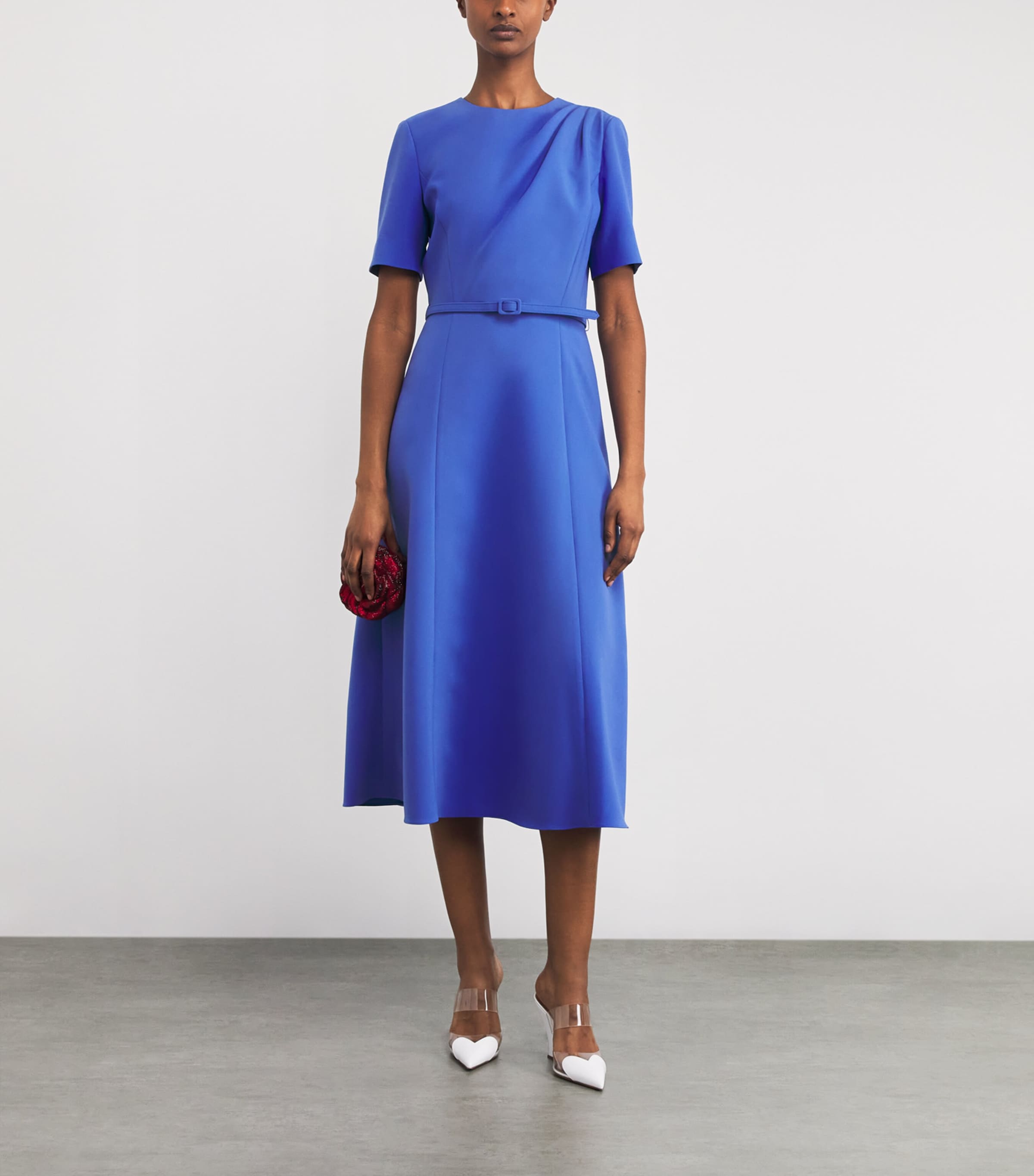 Draped Belted Midi Dress 474 BLUEBELL Image 2