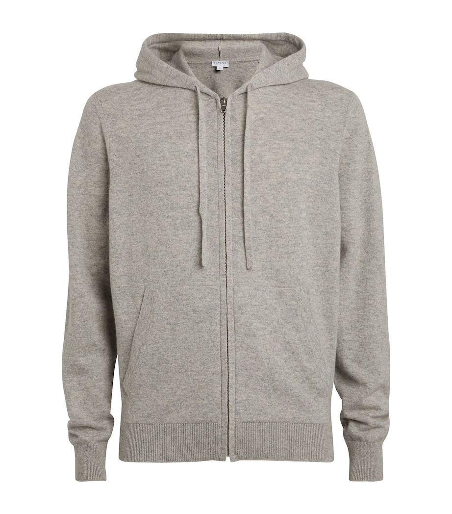 Cashmere Zip-Up Hoodie GYAA/GREY MELANGE Image 1
