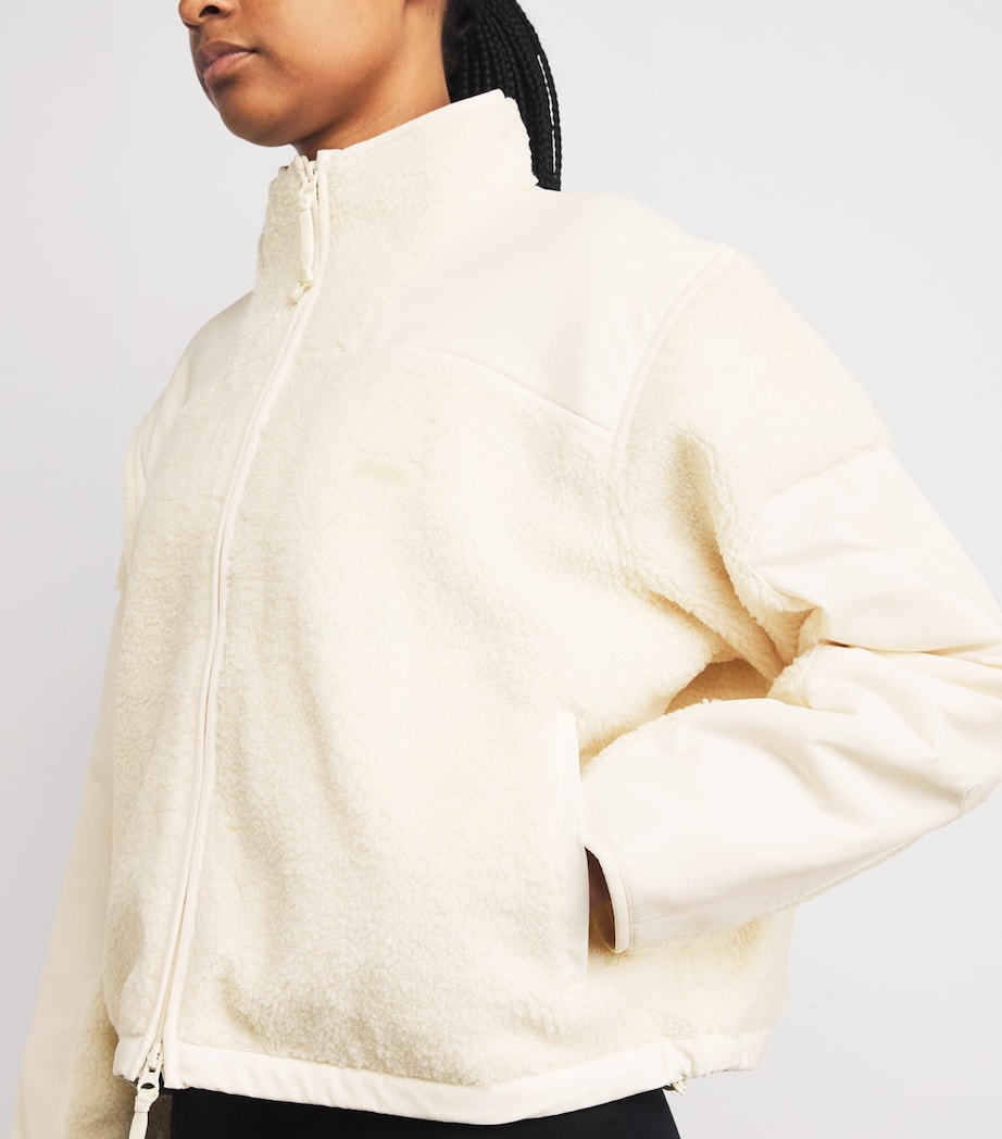 Teddy Boxy Zip-Up Jacket ECRU Image 6