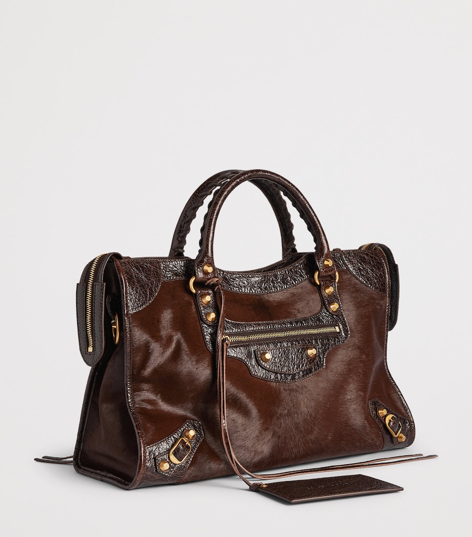 Balenciaga Medium Pony Hair Le City Top-Handle Bag Image 4