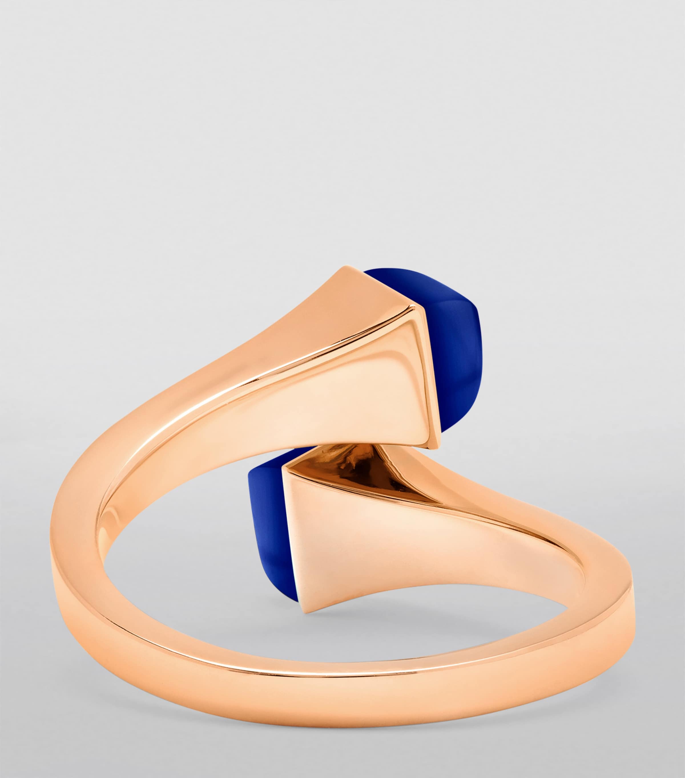 Midi Rose Gold, Diamond and Lapis Lazuli Cleo Ring ROSE GOLD Image 3