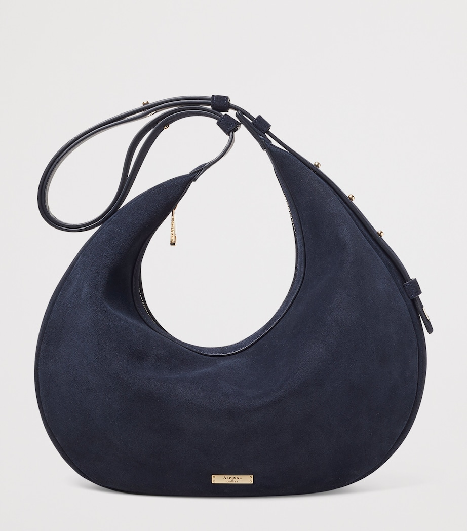 Suede Hudson Crescent Cross-Body Bag NAVY Image 2