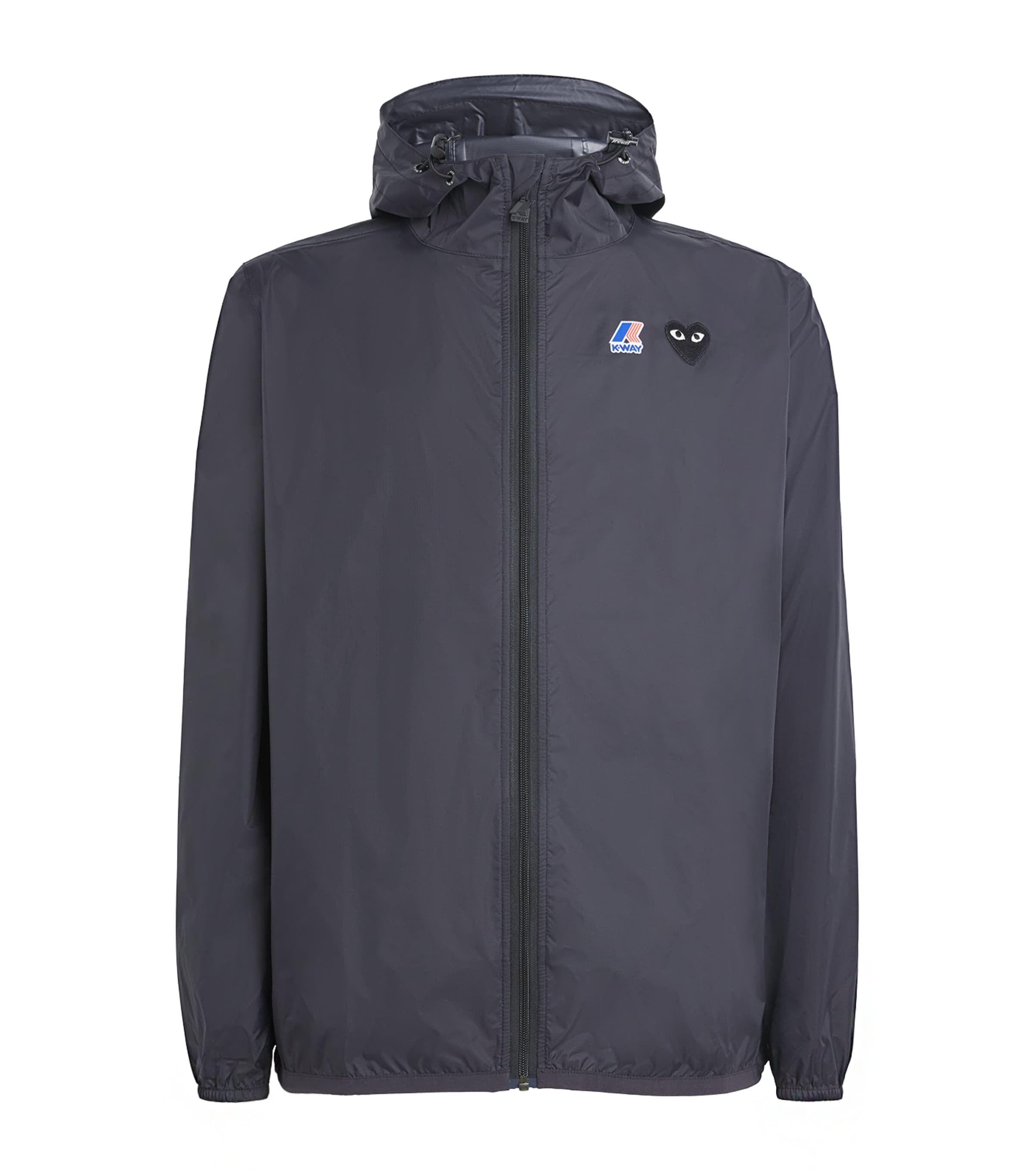 Comme Des Garçons Play X K-way Nylon Water-resistant Jacket In Black