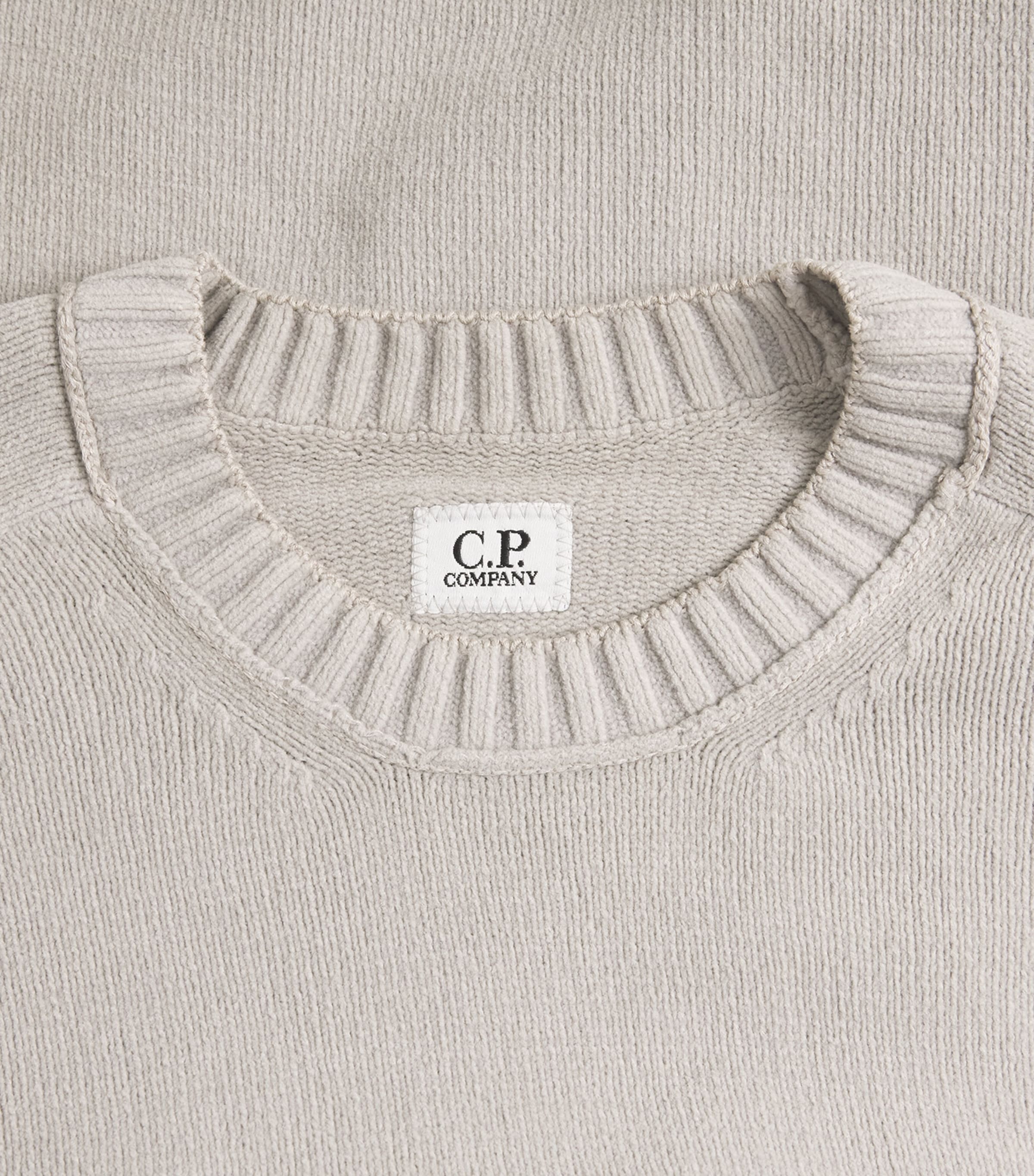 C.P. Company Mens Cotton Chenille Lens Sweater Dove Image 6