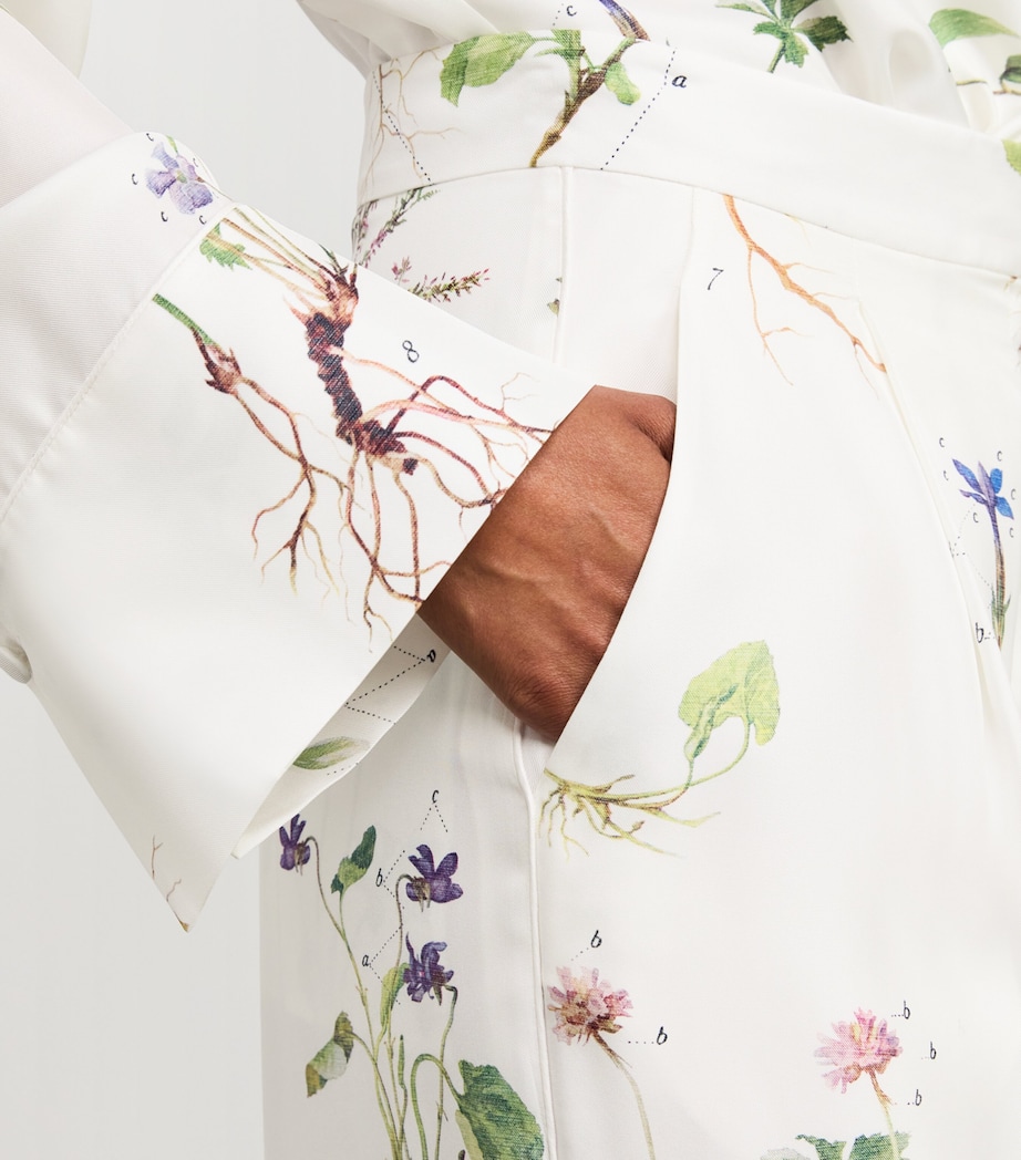Silk Wide-Leg Trousers BOTANICAL GRDN WHITE Image 6