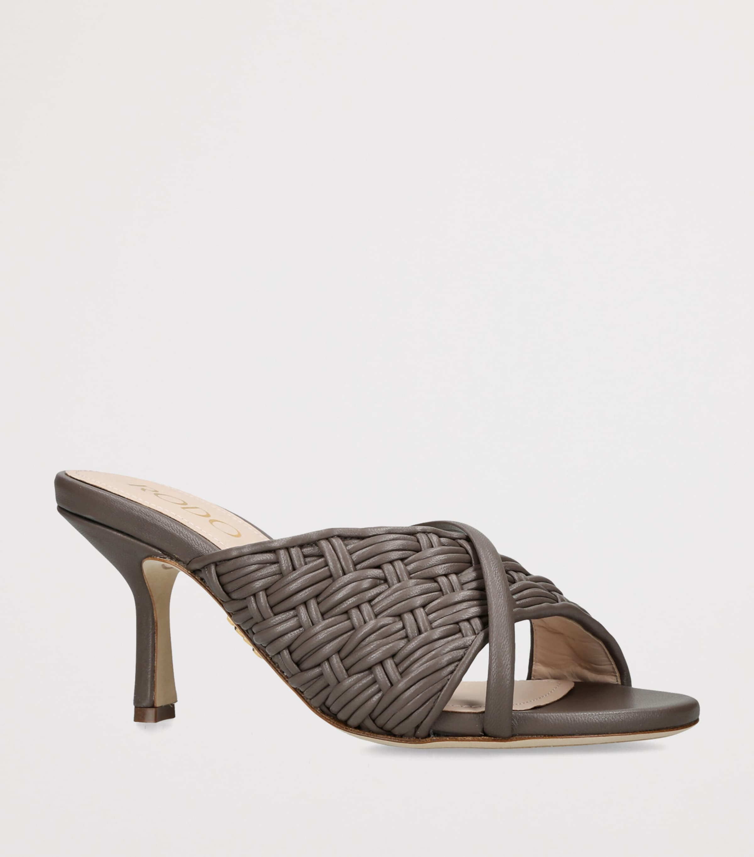 Rodo Leather Mabella Heeled Mules 80 Dark Brown Image 2