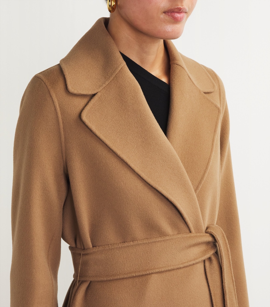 Max Mara Womens Virgin Wool Belted Paolore Coat Camel Image 6