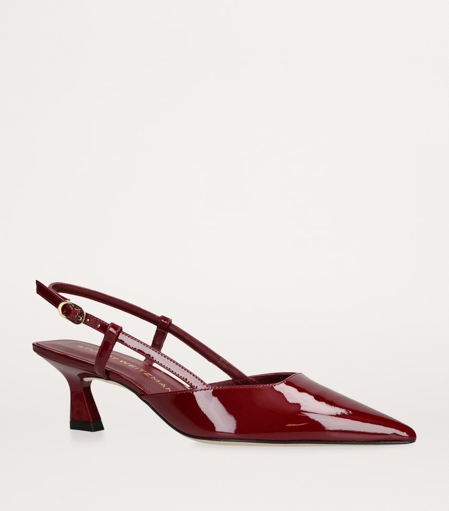 Leather Vinnie Slingback Pumps 50 RED Image 4