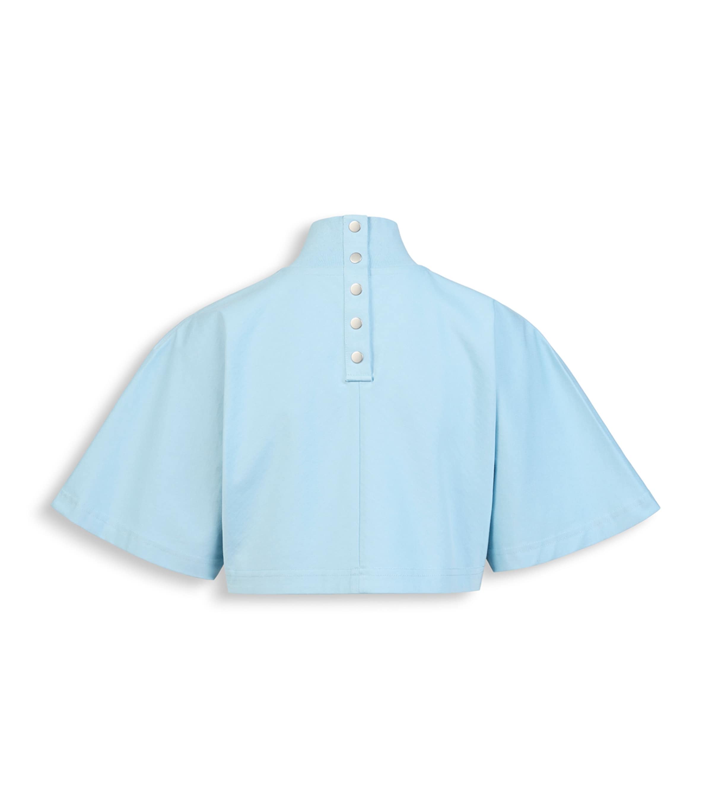 Alaïa Womens Cotton Cropped T-Shirt Sky Image 2