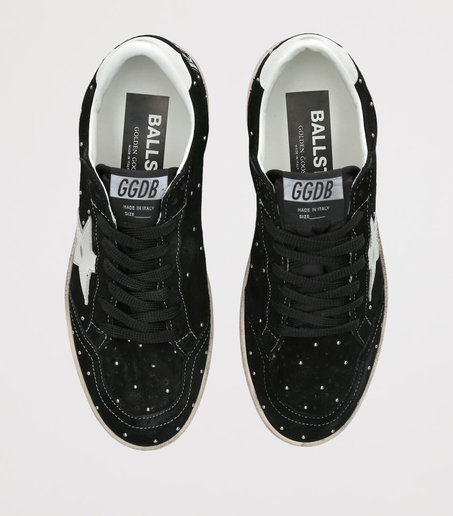 Golden Goose Womens Suede Ball Star Sneakers Blk/white Image 4
