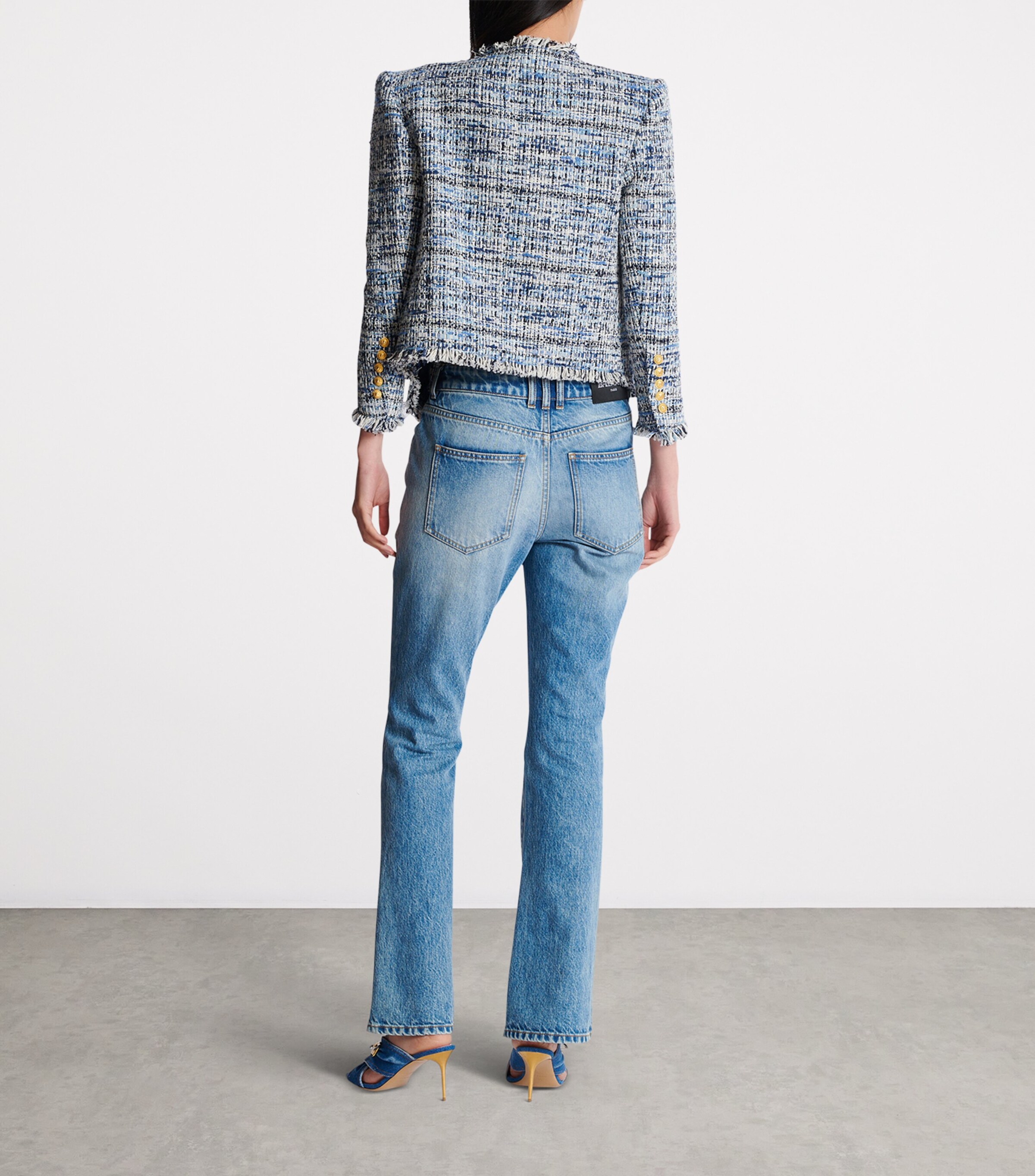 Tweed Button-Detail Jacket 6FC BLEU JEAN CLAIR Image 3