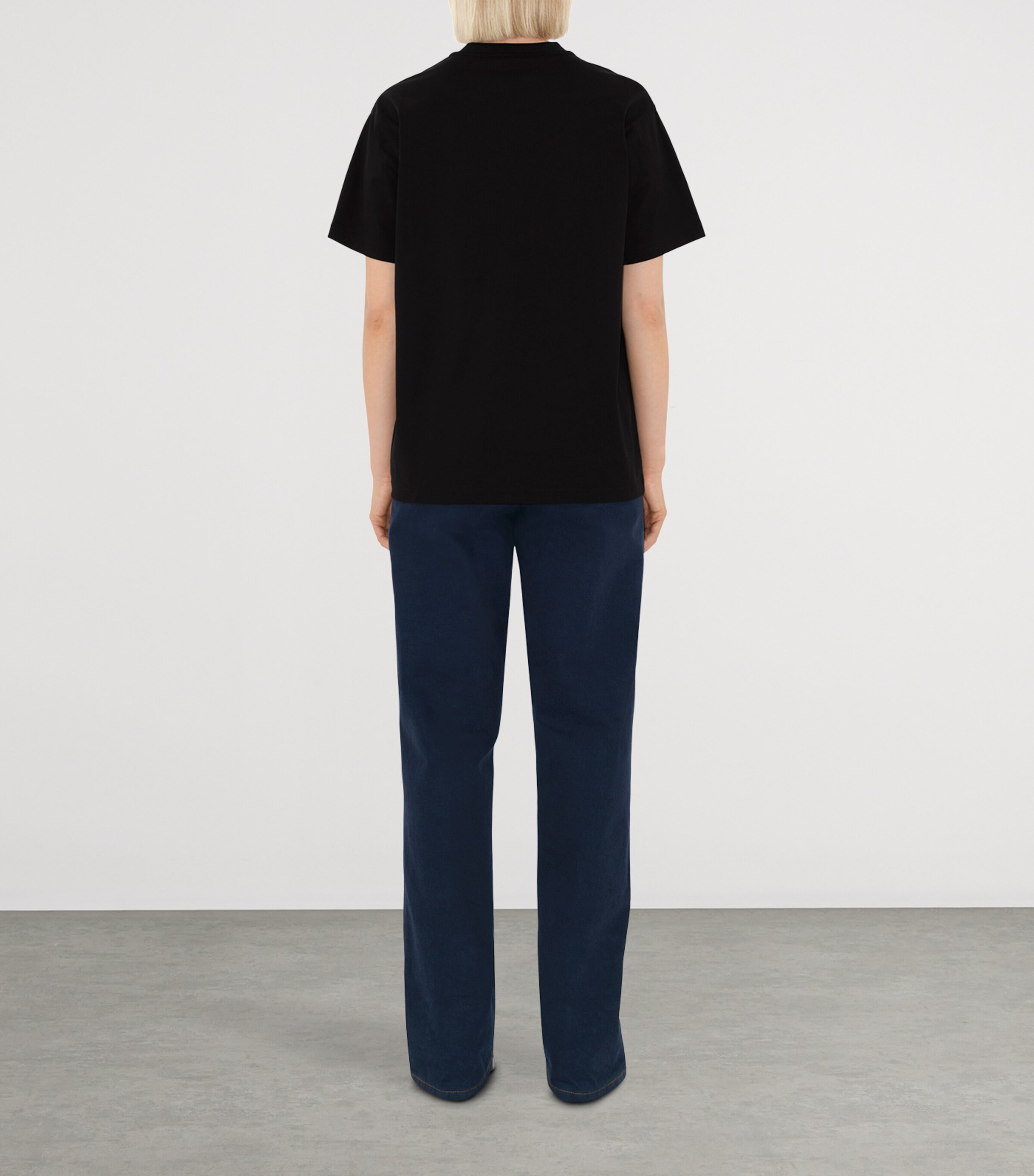 Cotton Check-Pocket T-Shirt BLACK Image 4