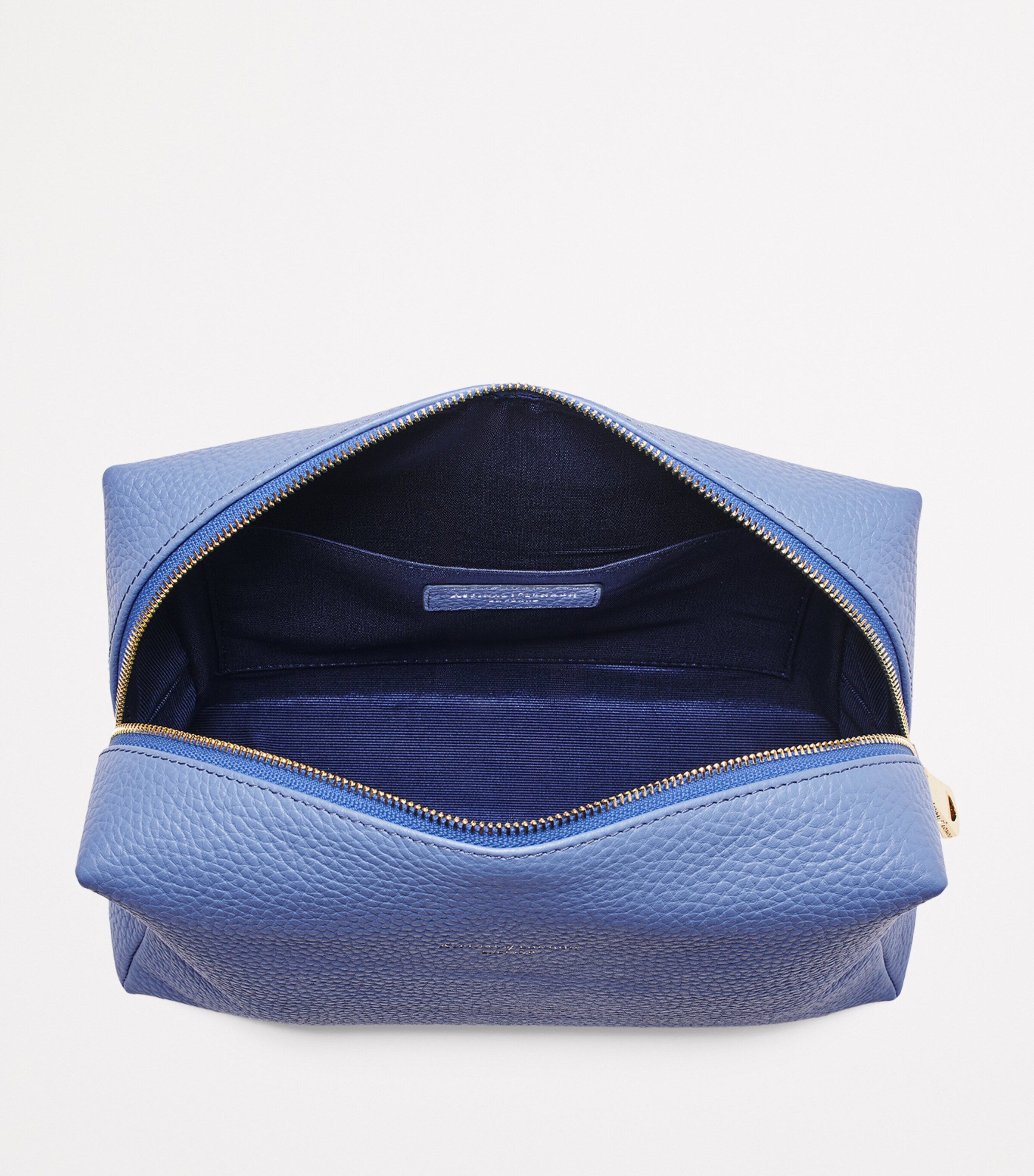 Aspinal Of London Leather London Wash Bag Capri Blue Image 4