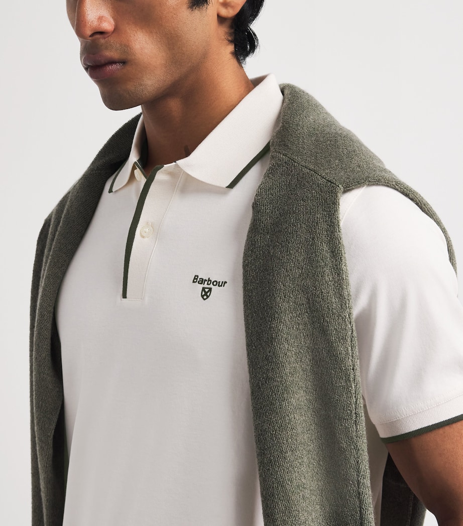 Barbour Mens Callock Polo Shirt Whisper White Image 3