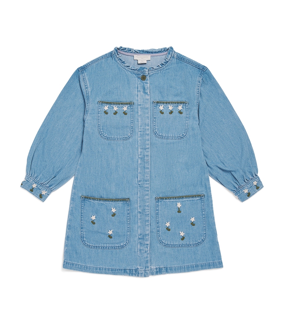 Stella McCartney Kids Embroidered Denim Dress (3-12 Years) Azure Blue Image 1