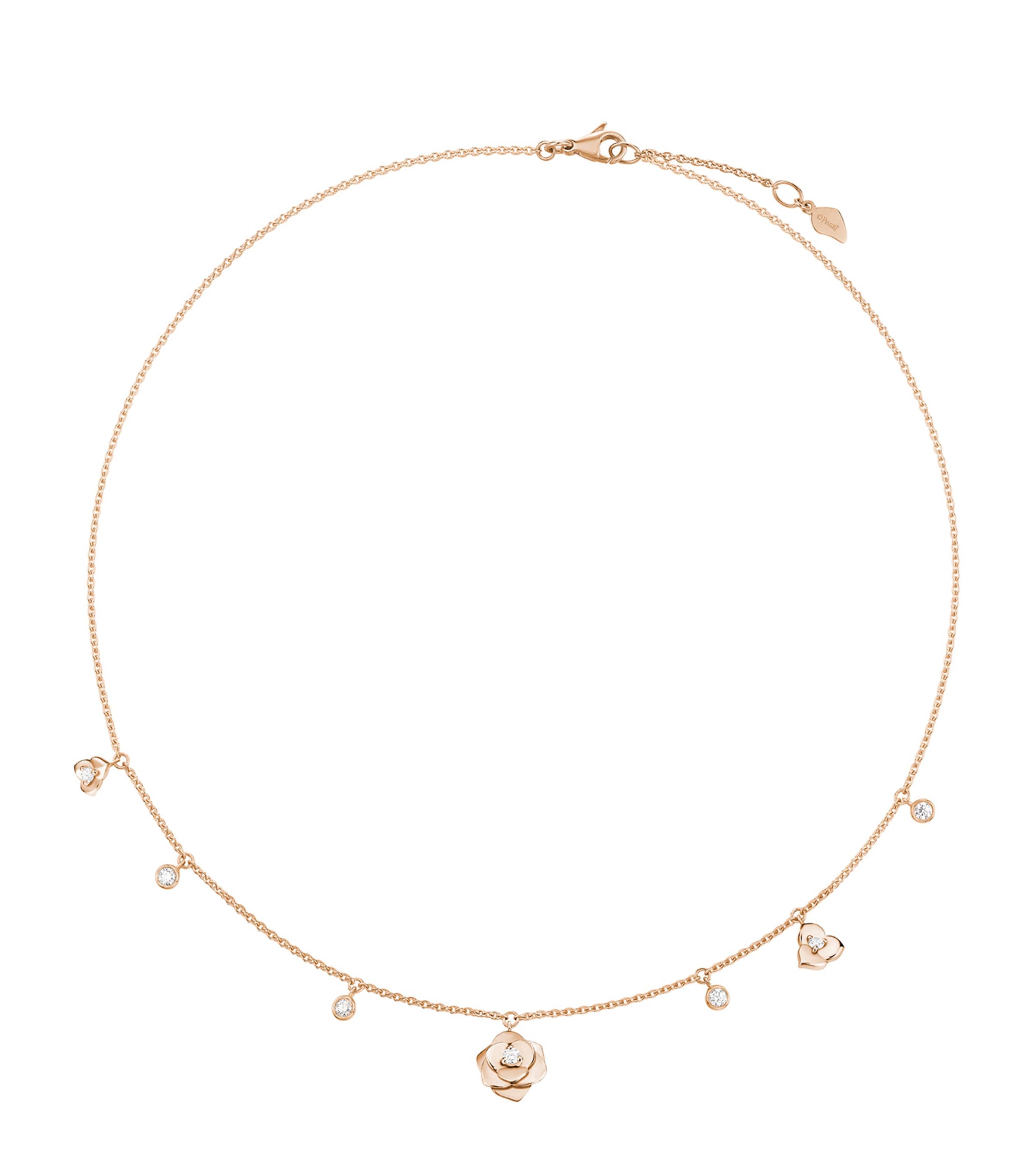 Piaget Rose Gold And Diamond Rose Necklace