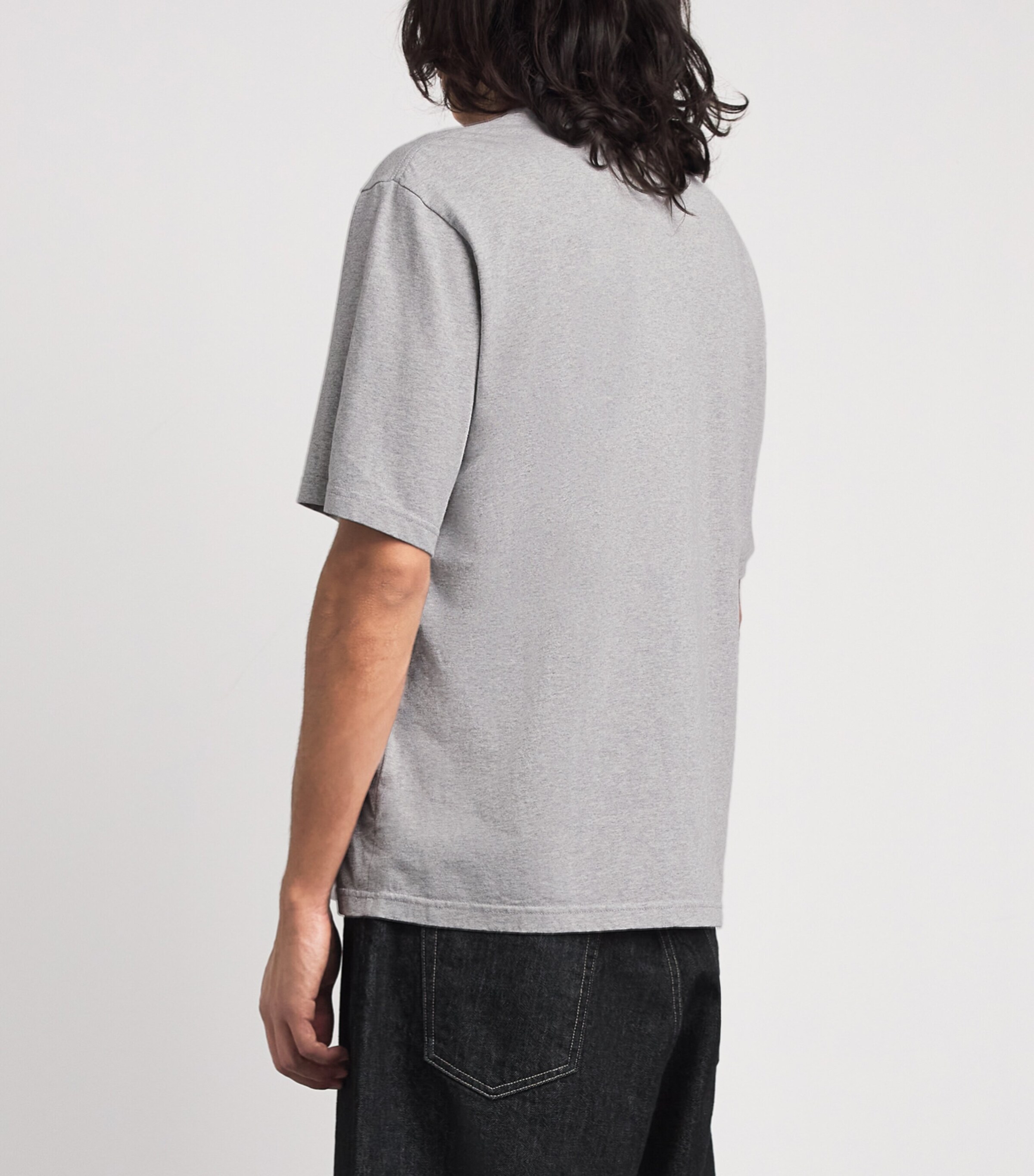 NN.07 Mens Organic Cotton Jett Logo T-Shirt Grey Mel Image 5