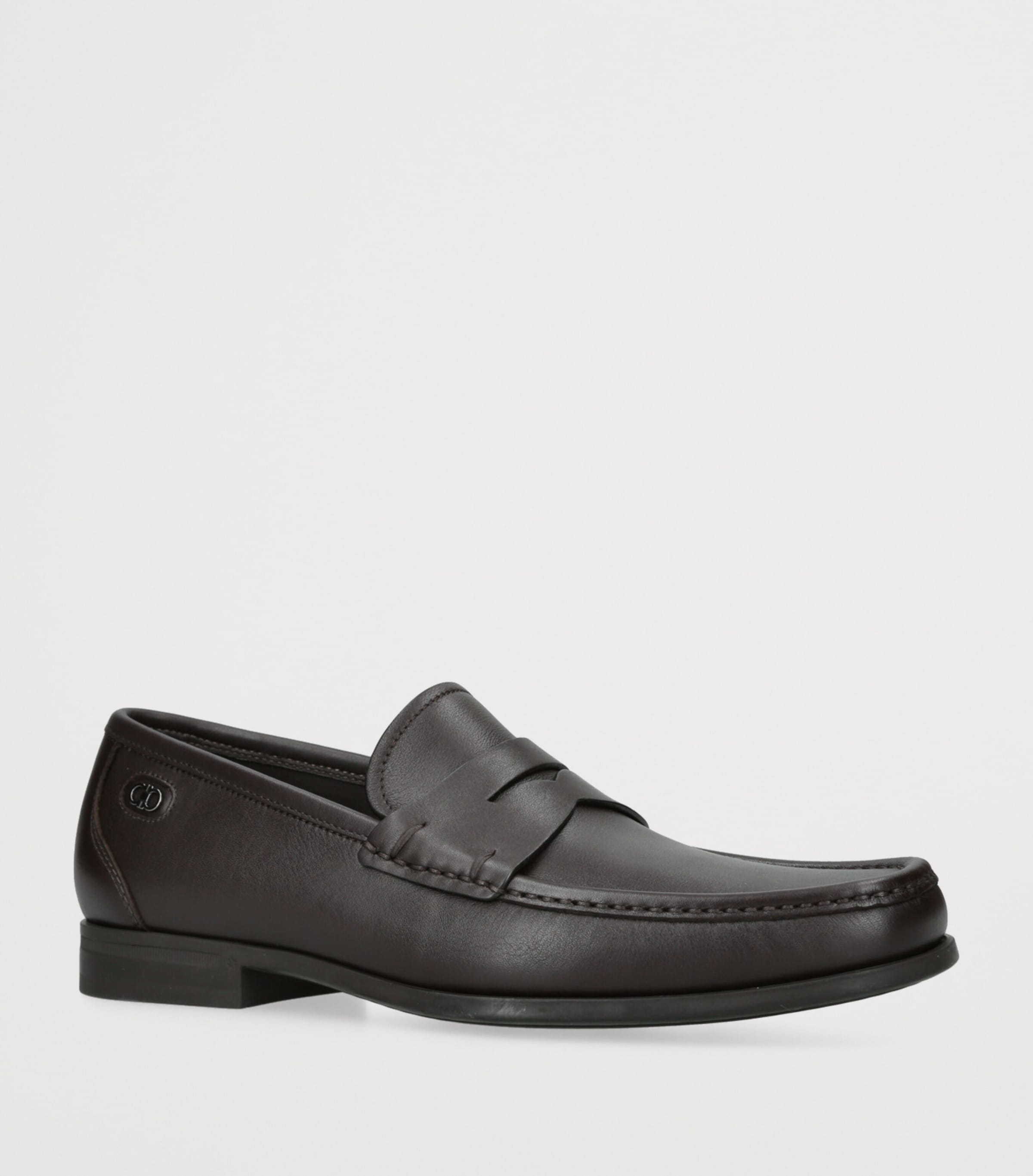 Leather Athen Penny Loafers DARK BROWN Image 3