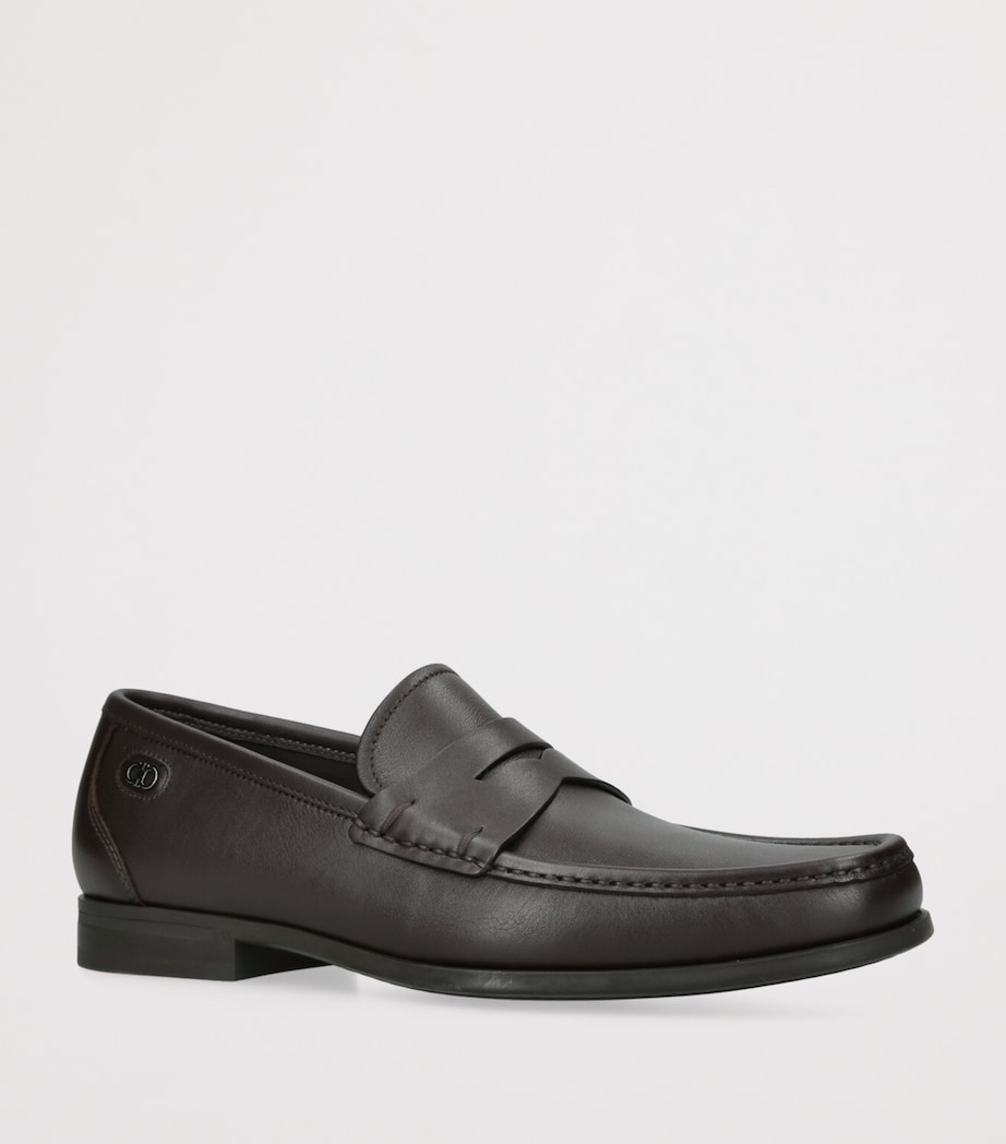 Leather Athen Penny Loafers DARK BROWN Image 3