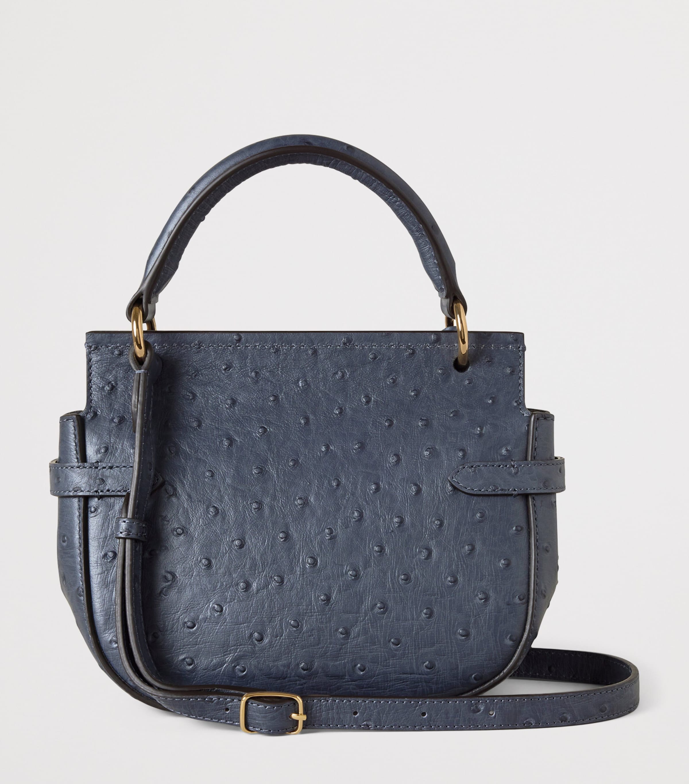Small Leather Amberley Satchel Top-Handle Bag STORMY BLUE Image 3
