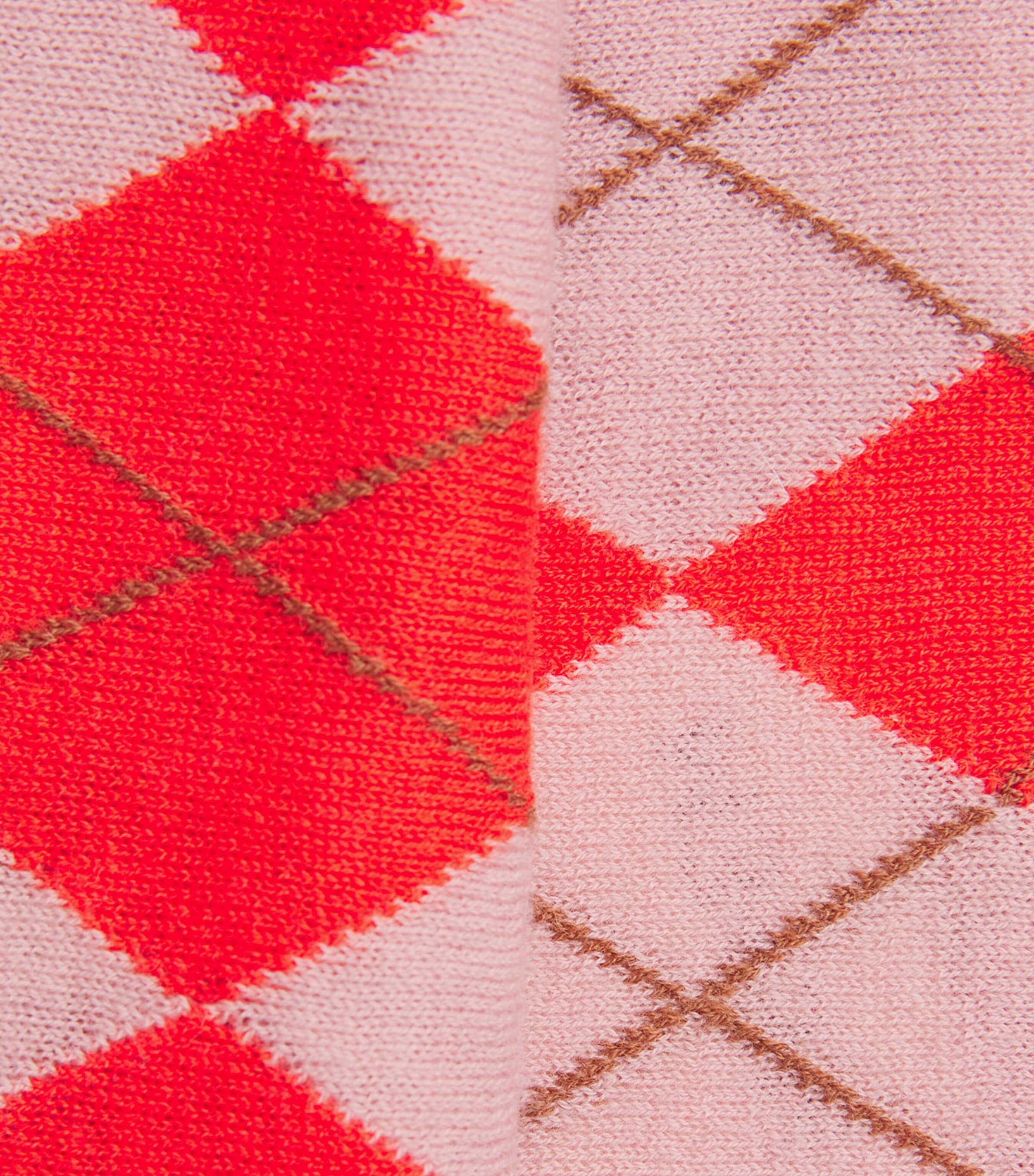 Wool-Cashmere Argyle Sweater Vest SMOKE PINK/POPPY RED Image 5