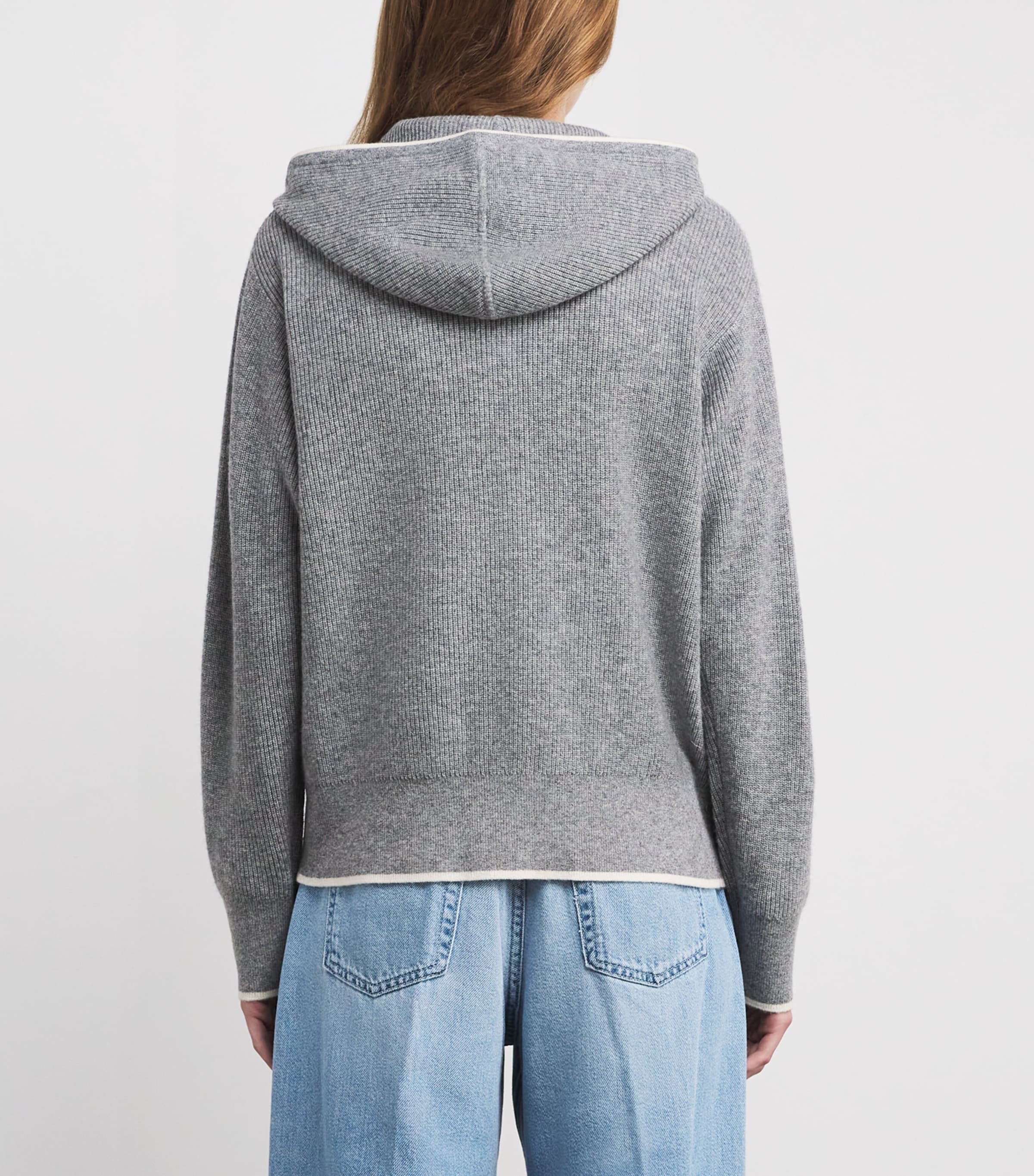 Wool Zip-Up Sweater GREY Image 4