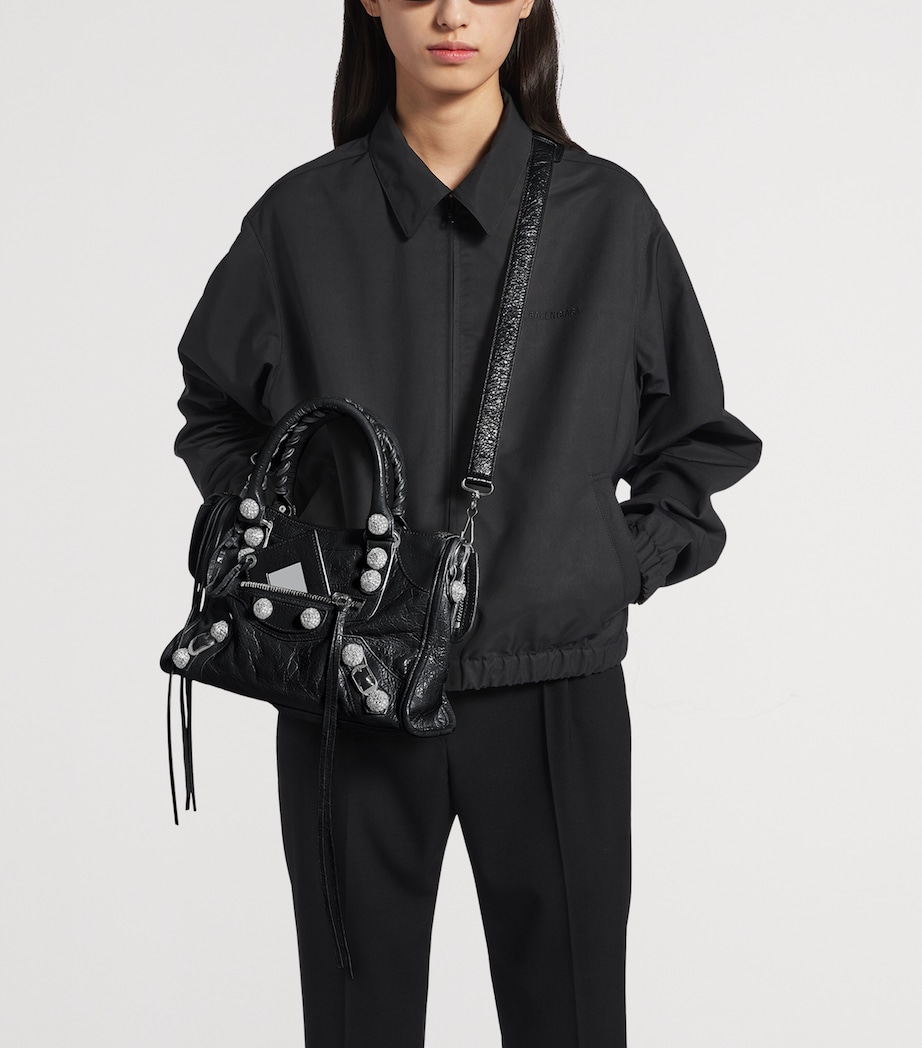 Balenciaga Small Leather Embellished Le City Top-Handle Bag Image 2