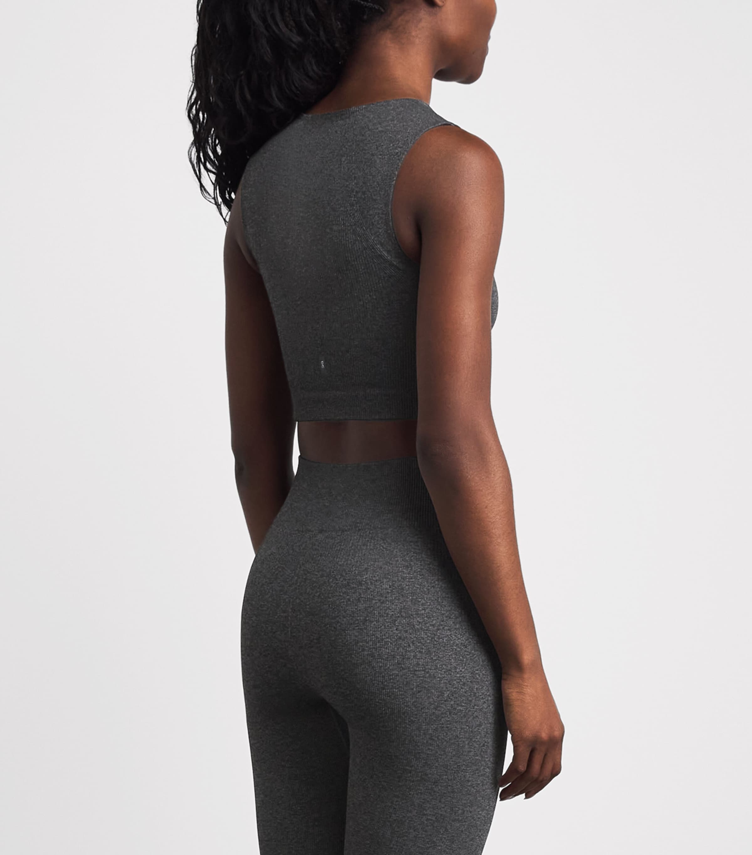 On Womens Knitted Studio Crop Top Ember Heather Image 5
