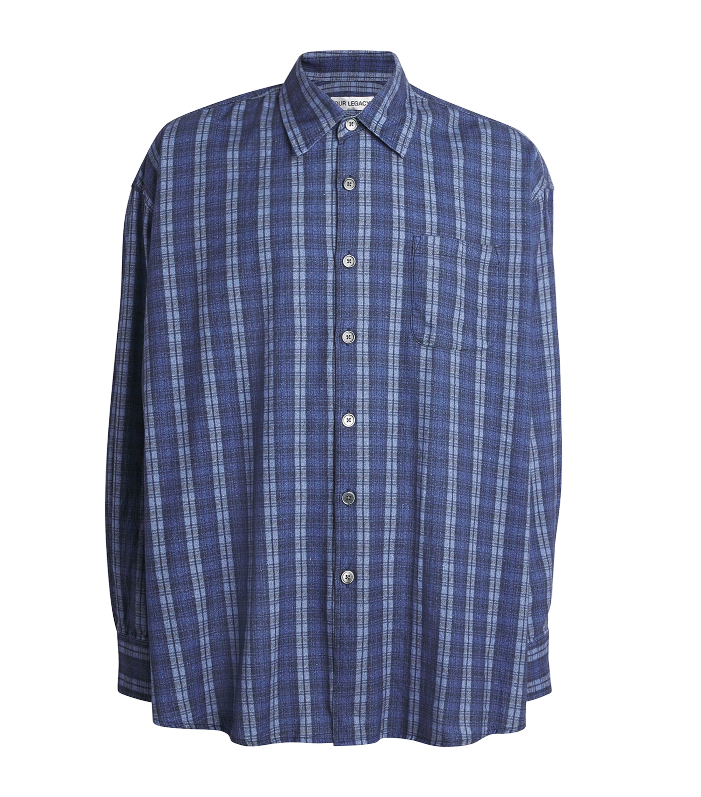 Our Legacy Mens Borrowed Shirt Check Please Print Image 1