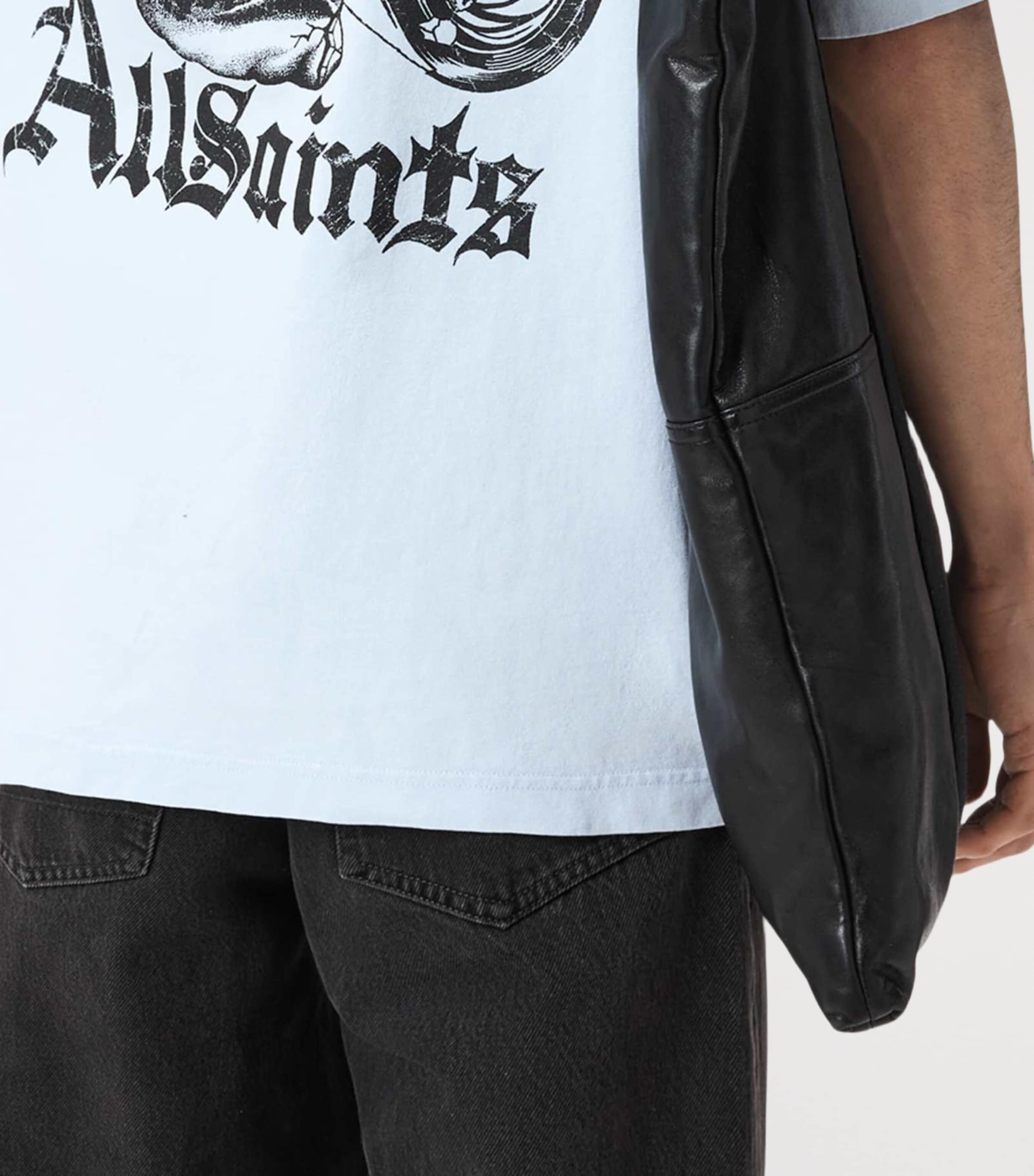 AllSaints Mens Organic Cotton Oversized Panhead T-Shirt Villa Blue Image 5