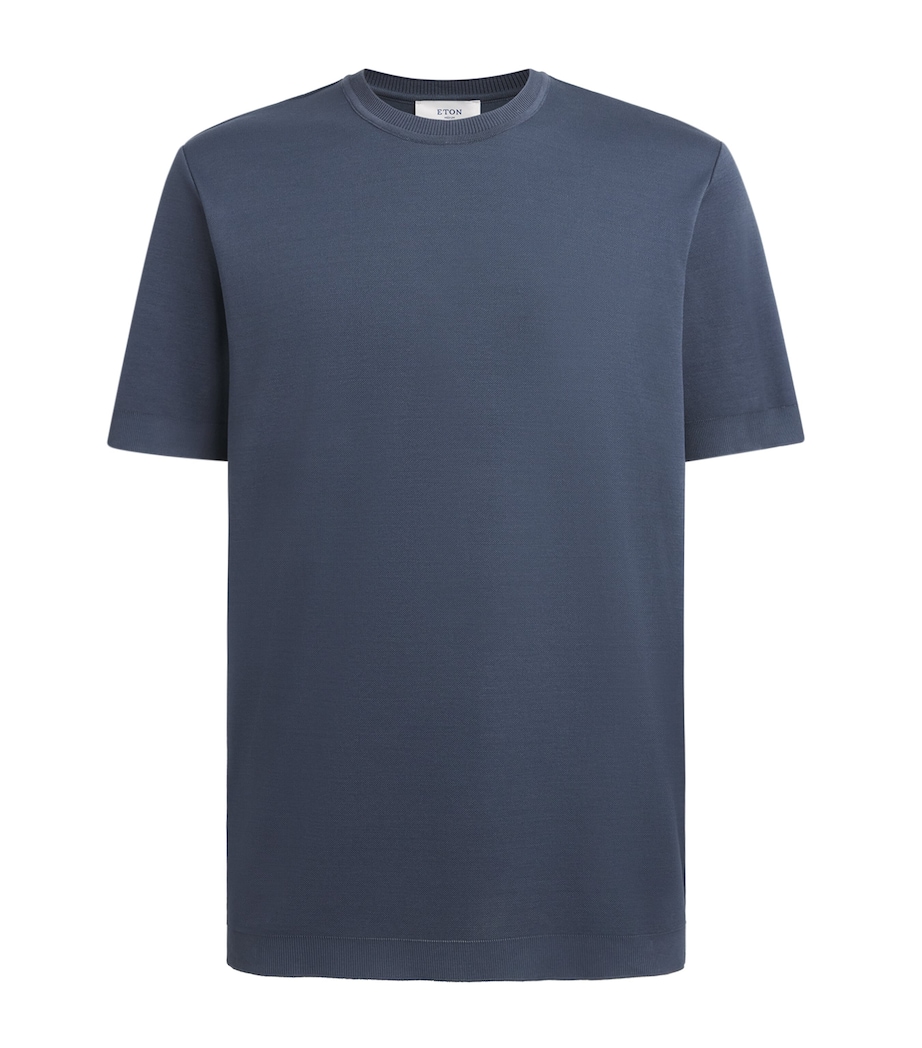 Eton Mens Cotton T-Shirt Dark Blue Image 1