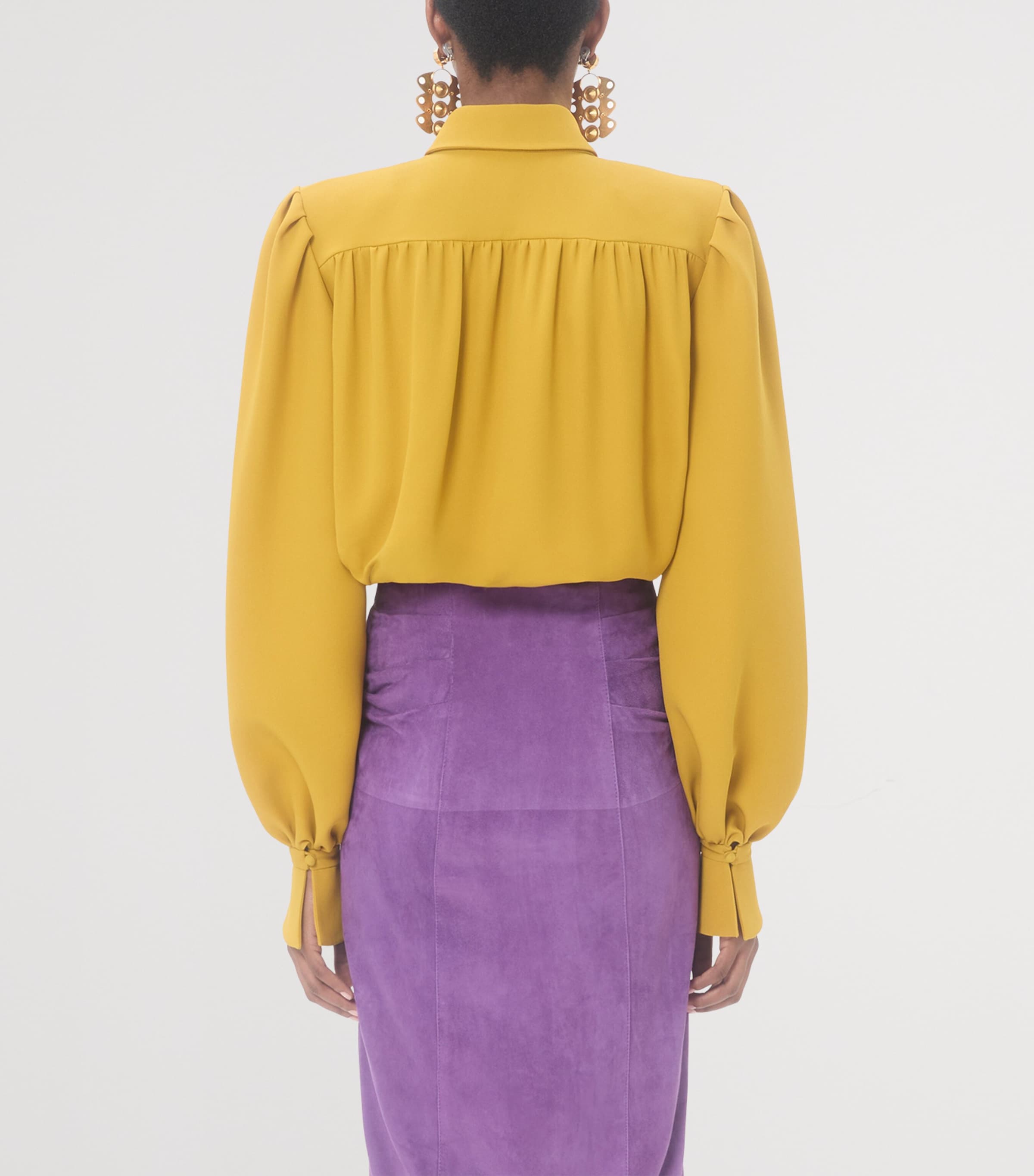 Valentino Womens Silk Pleated Shirt Image 4