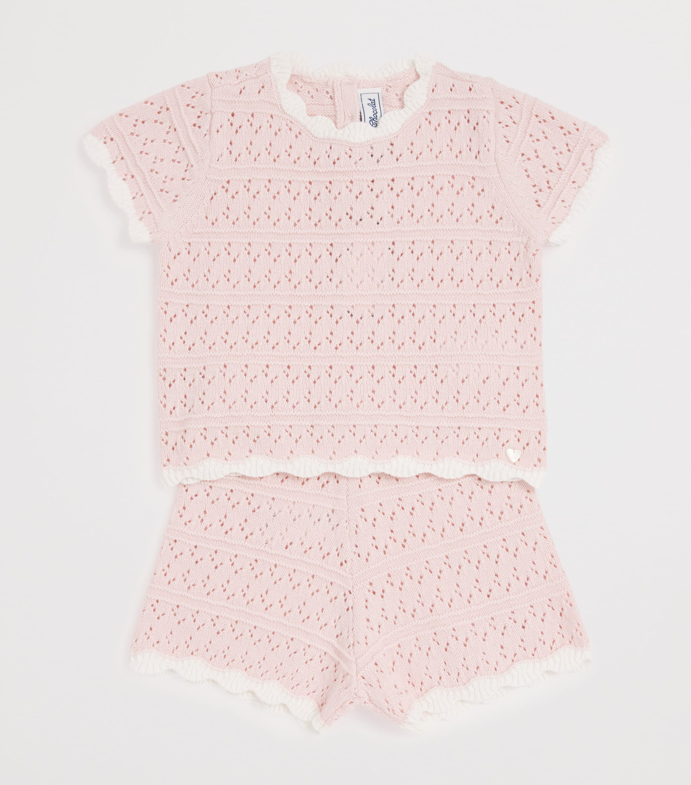 Cotton Crochet Top and Shorts Set (3 Months-4 Years) 31ROSE PÂLE Image 3