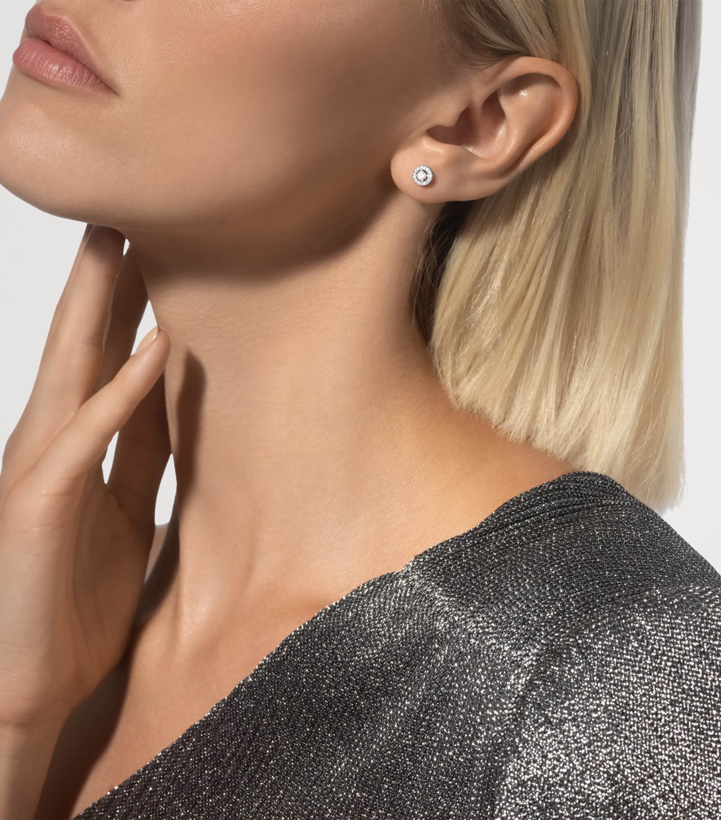 Messika Joy White Gold and Diamond Small Stud Earrings White Gold Image 2
