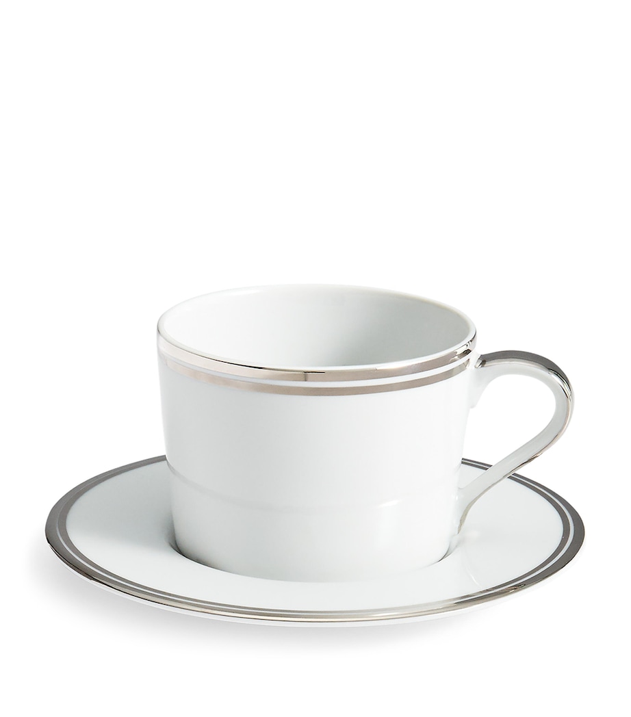 Wilshire Teacup and Saucer SILVER/WHITE Image 1