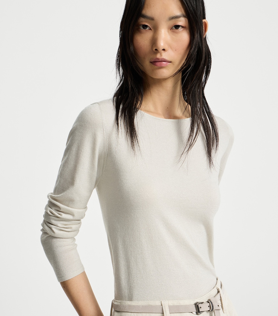 Brunello Cucinelli Womens Cashmere-Silk-Blend Sweater Image 2