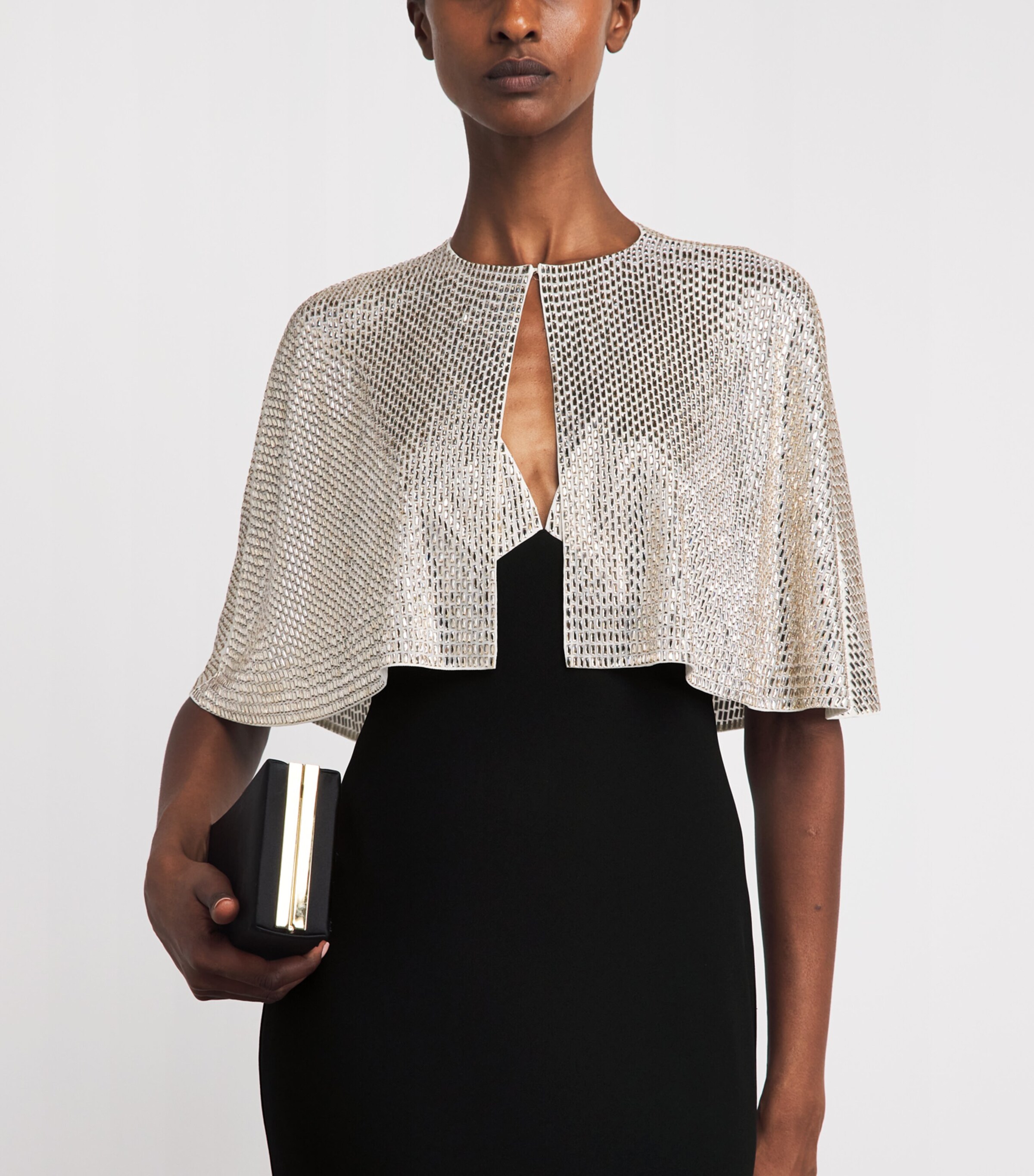 Roland Mouret Womens Embellished-Cape Gown Black Image 5
