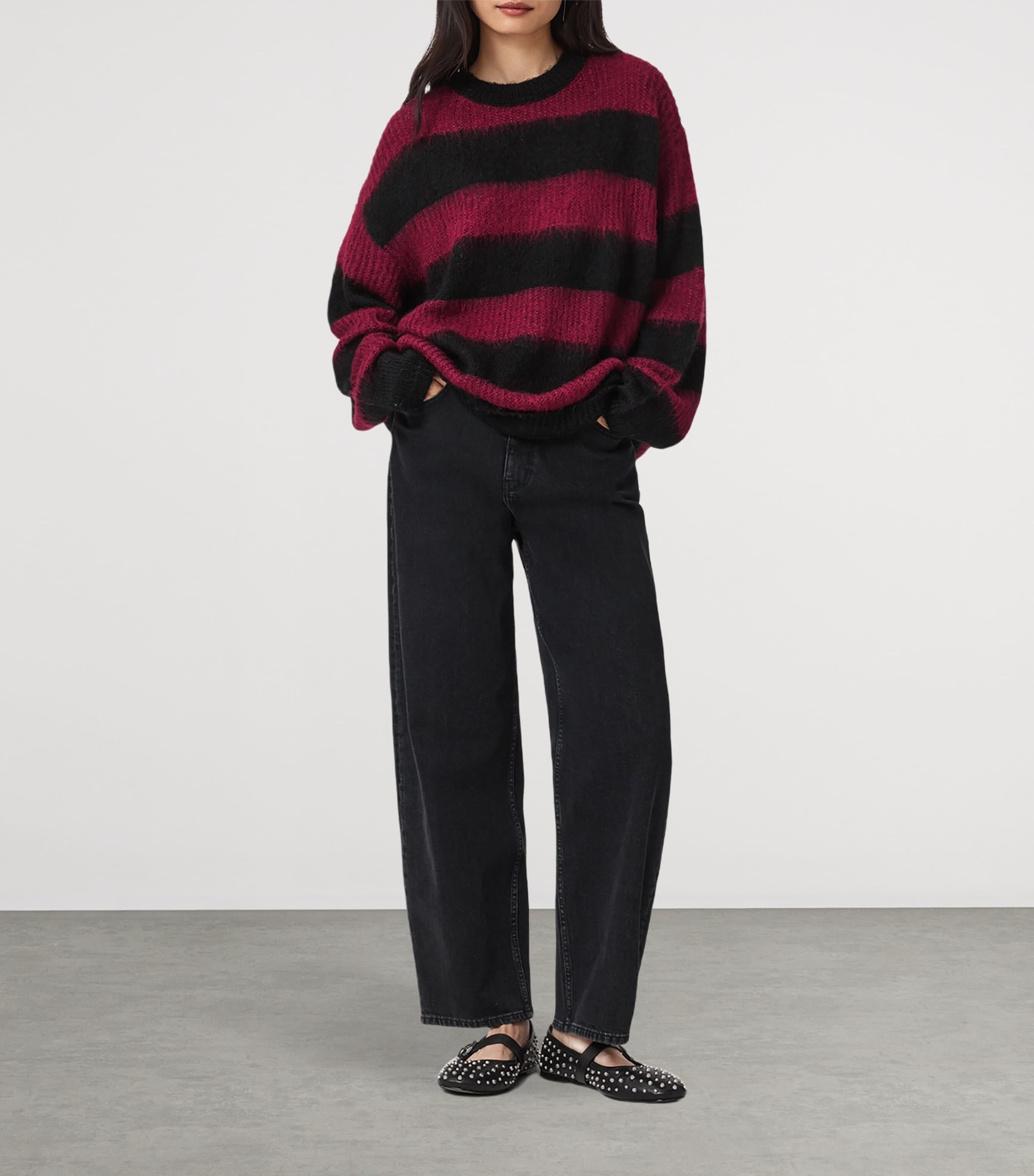 Onyx Stripe Sweater BLACK/RED Image 2