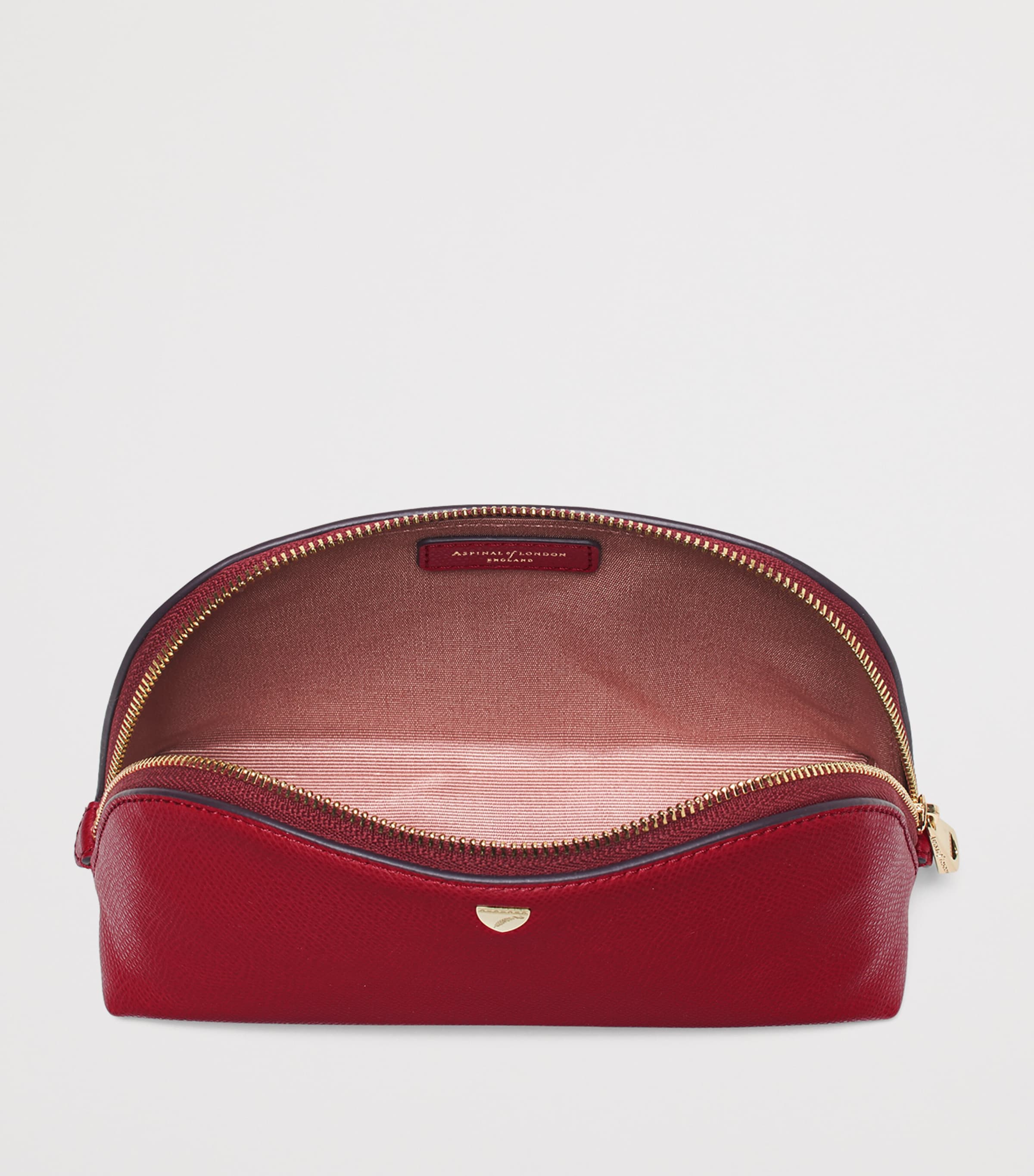 Aspinal Of London Small Grained Leather Cosmetics Case Cherry Image 4