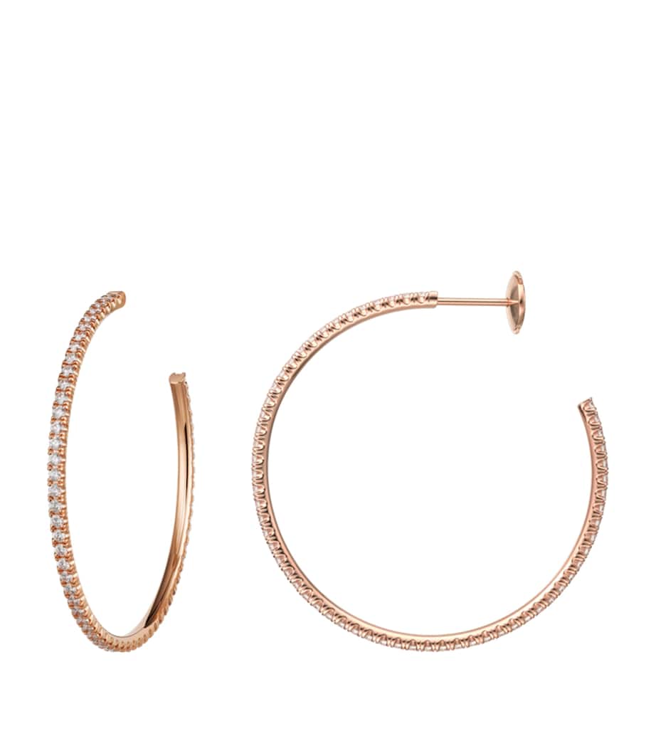 Large Rose Gold and Diamond Étincelle de Cartier Hoop Earrings ROSE GOLD Image 2