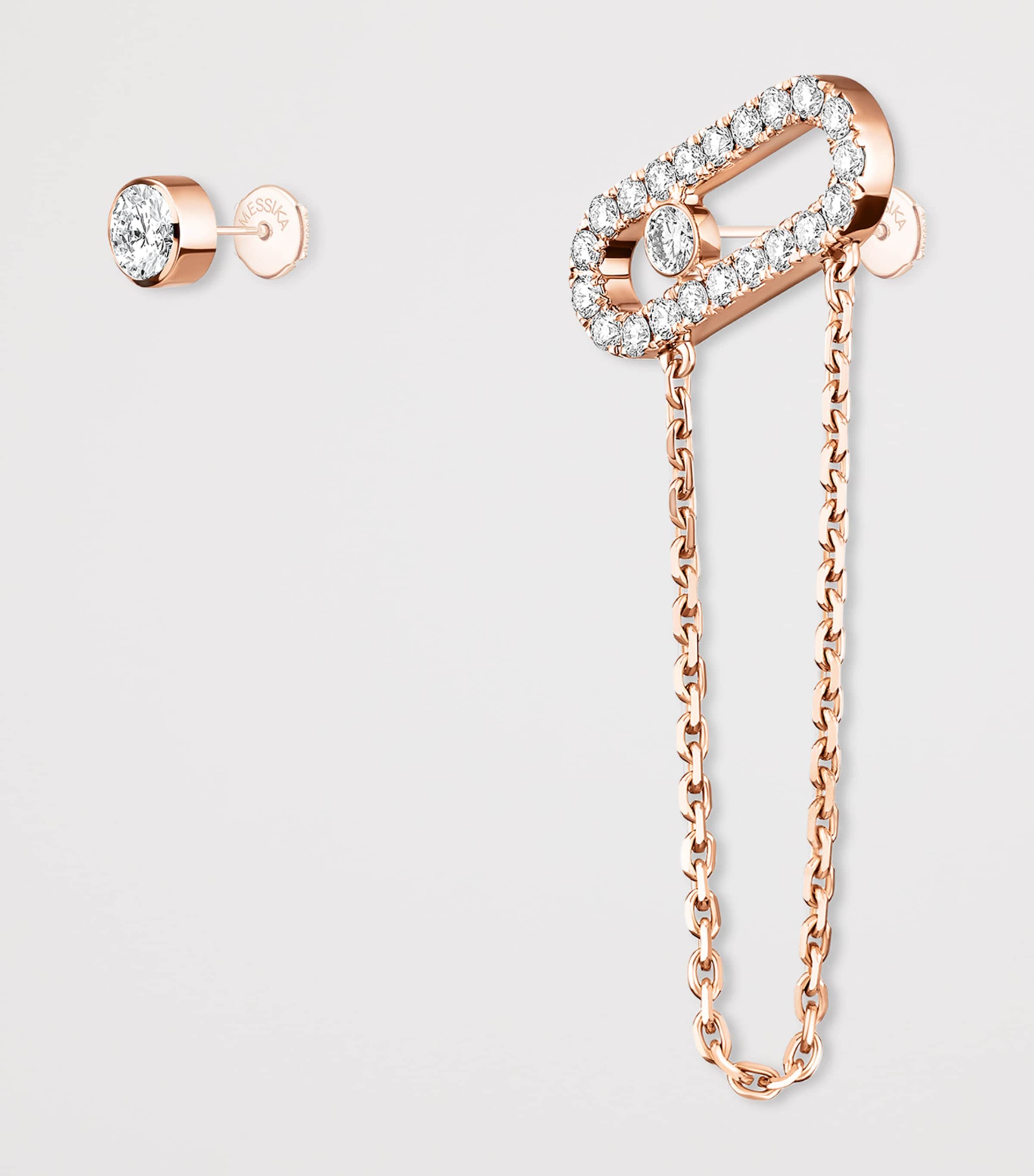 Messika Move Uno Rose Gold and Diamond Earrings (0.30 ct) Pink Gold Image 3